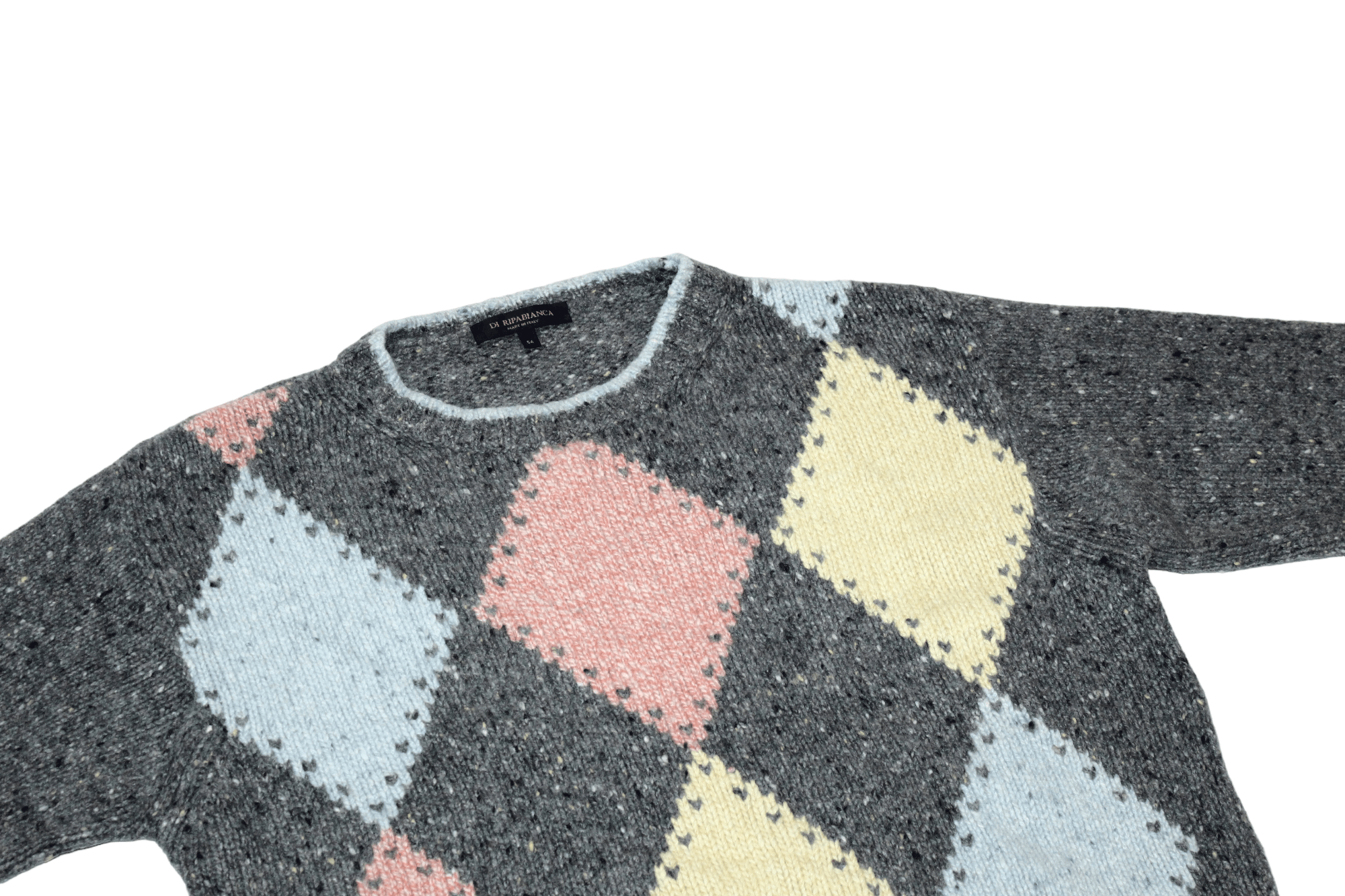 Etro Di Ripabianca Wool Cashmere Luxury Argyle Cable Knit Sweater Size US XL / EU 56 / 4 - 4 Thumbnail