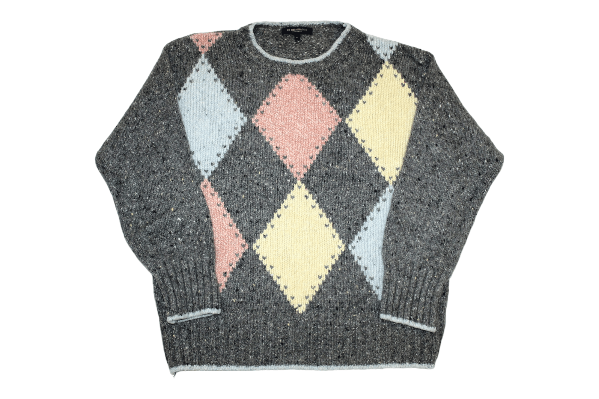 Etro Di Ripabianca Wool Cashmere Luxury Argyle Cable Knit Sweater Size US XL / EU 56 / 4 - 1 Thumbnail