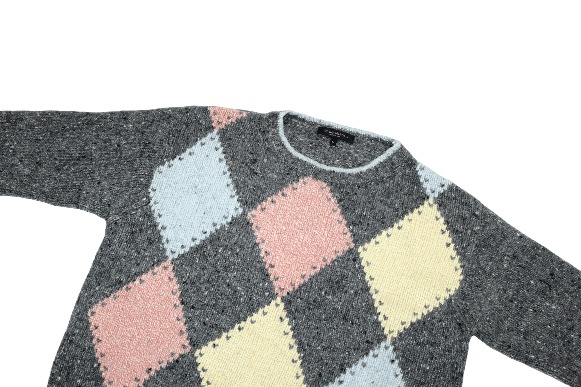 Etro Di Ripabianca Wool Cashmere Luxury Argyle Cable Knit Sweater Size US XL / EU 56 / 4 - 2 Thumbnail