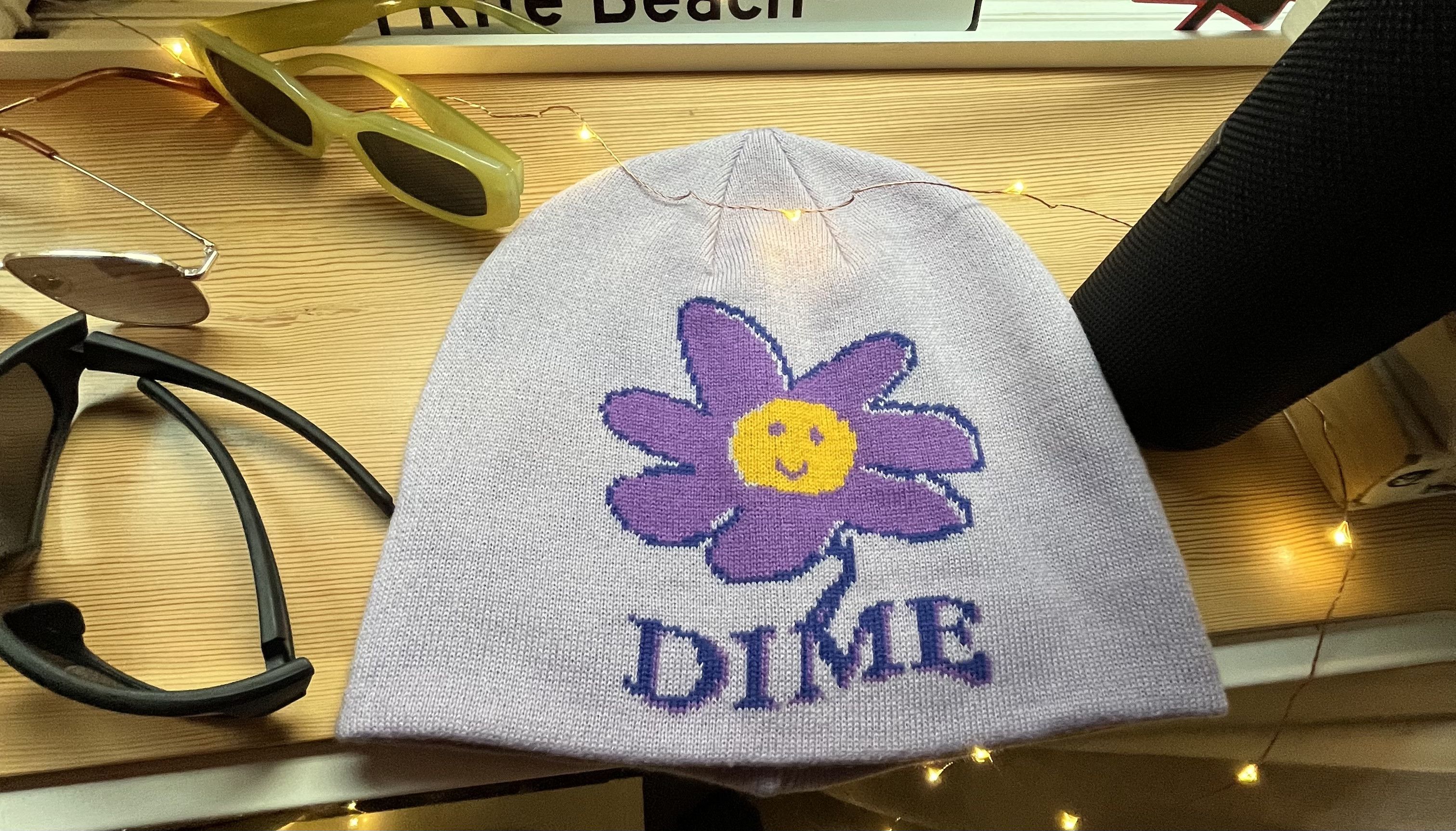 DIME CUTE FLOWER SKULL CAP BEANIE-