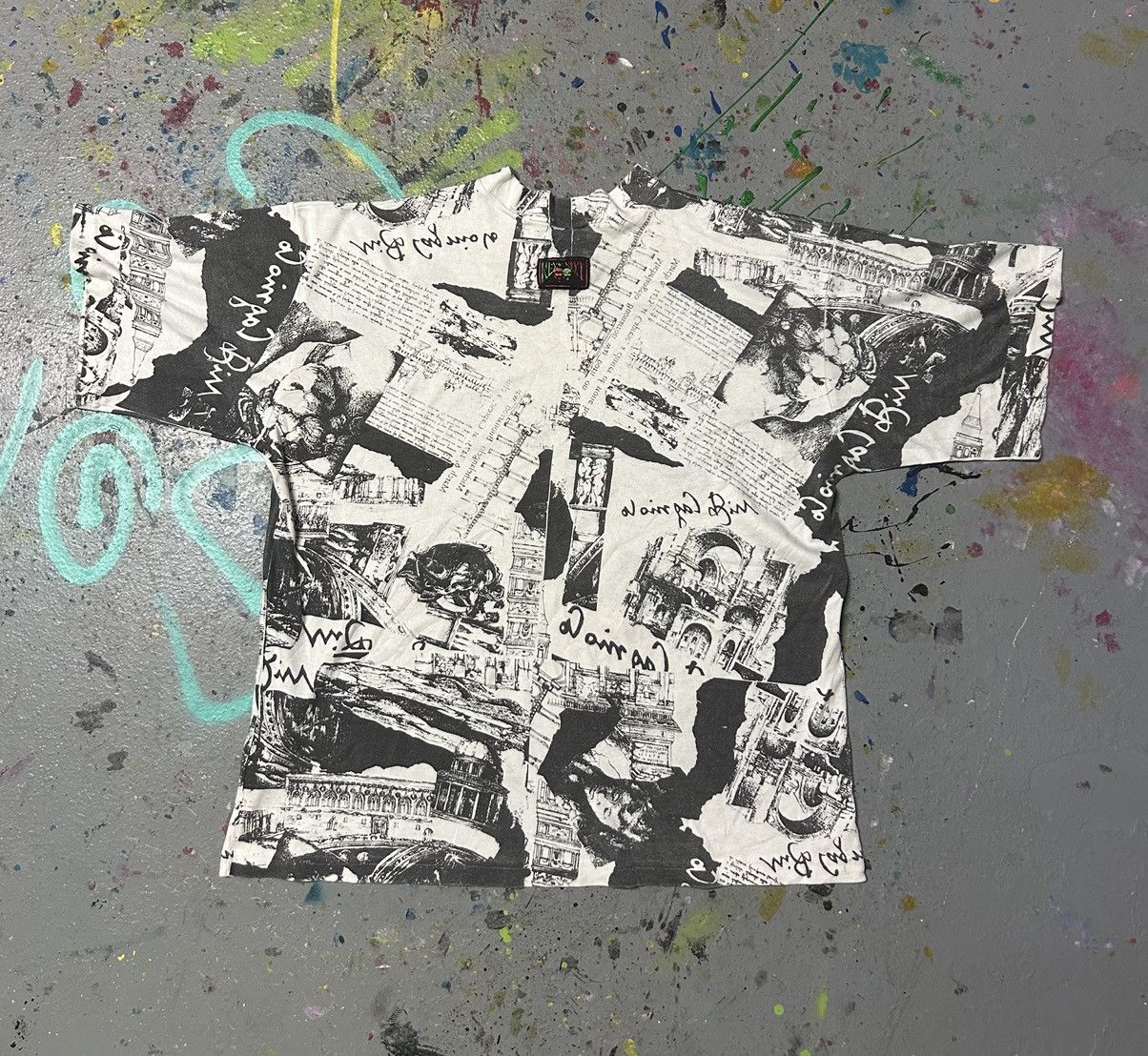Vintage Michael Angelo art skater T-shirt 1980s Size US XL / EU 56 / 4 - 4 Thumbnail