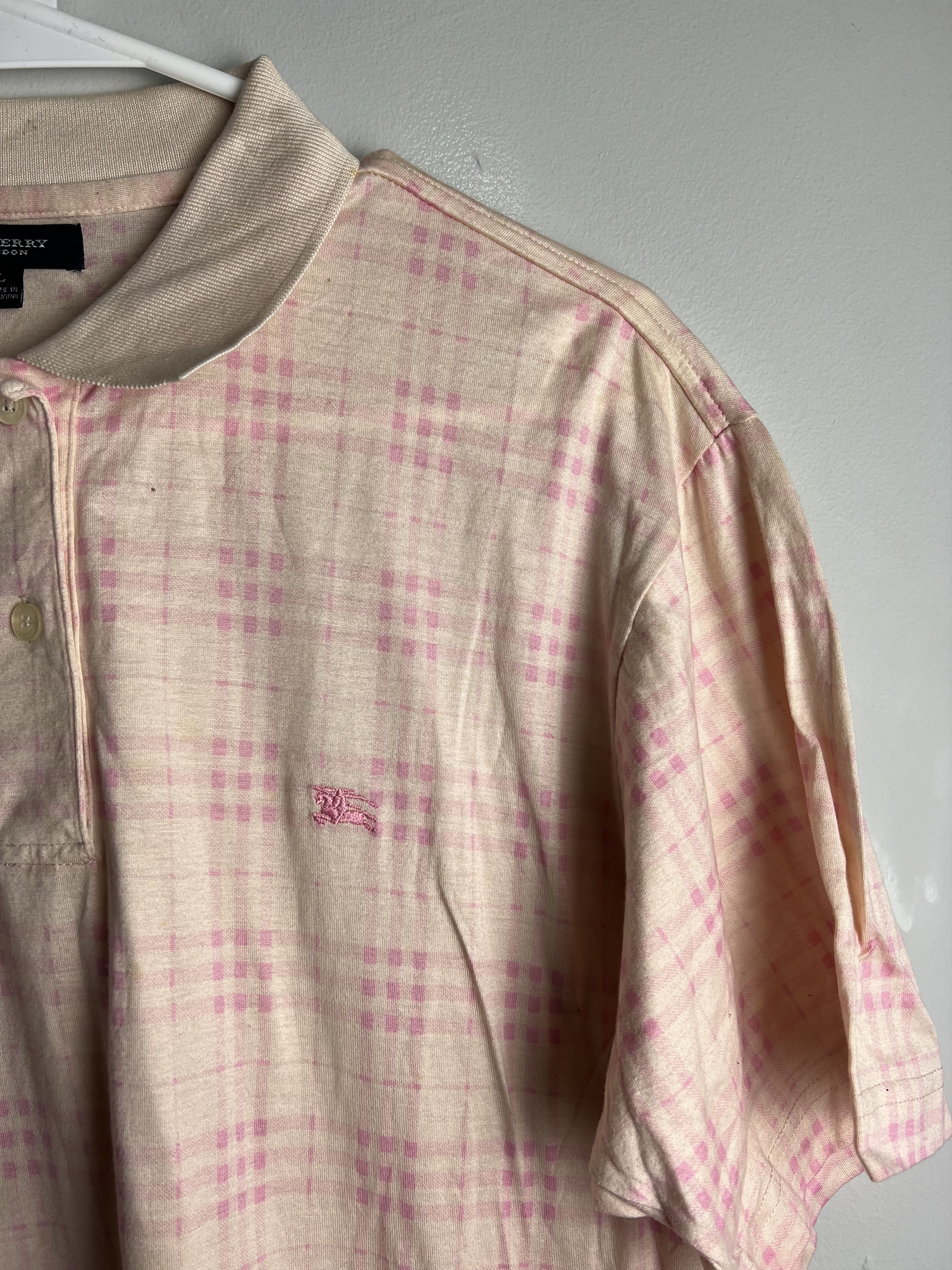 Burberry Burberry - Pink Plaid - Poloshirt Size US L / EU 52-54 / 3 - 3 Thumbnail