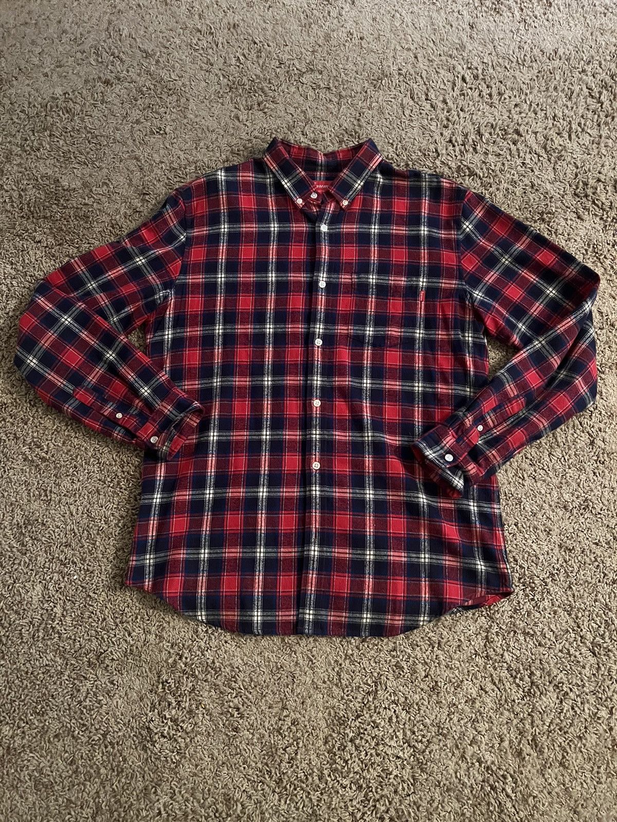 Supreme plaid red and blue flannel
