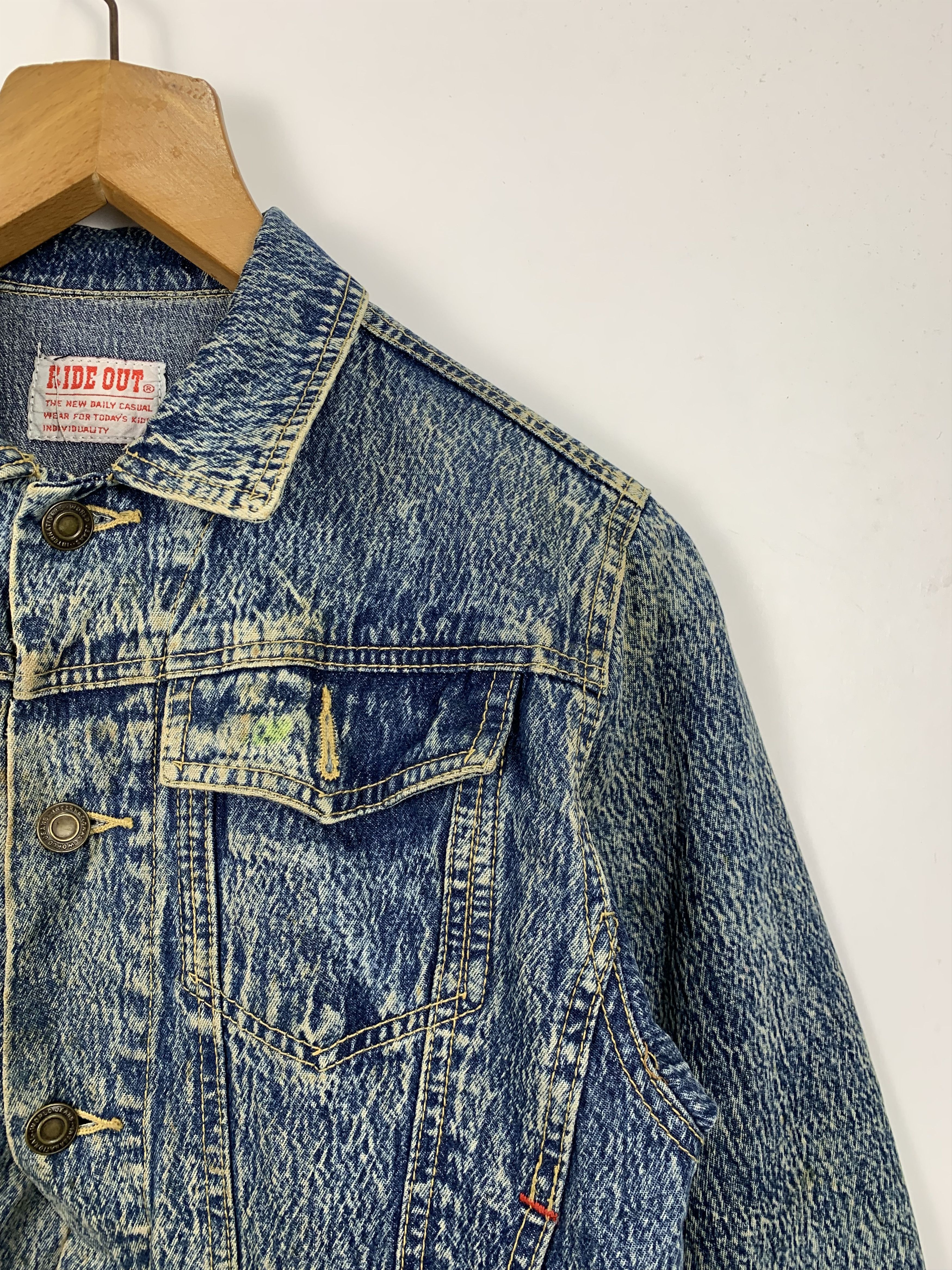Other Vintage Ride Out Jeans Acid Wash Button Jacket J0530 Size US S / EU 44-46 / 1 - 4 Thumbnail