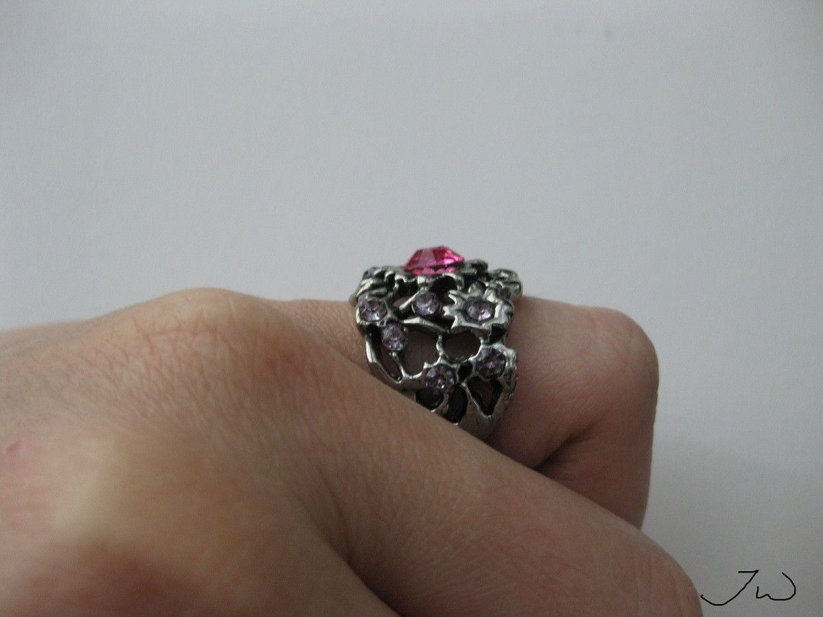 Jewelry Pink CZ Tibetan Silver Ring - Size 5.5 Size ONE SIZE - 3 Thumbnail