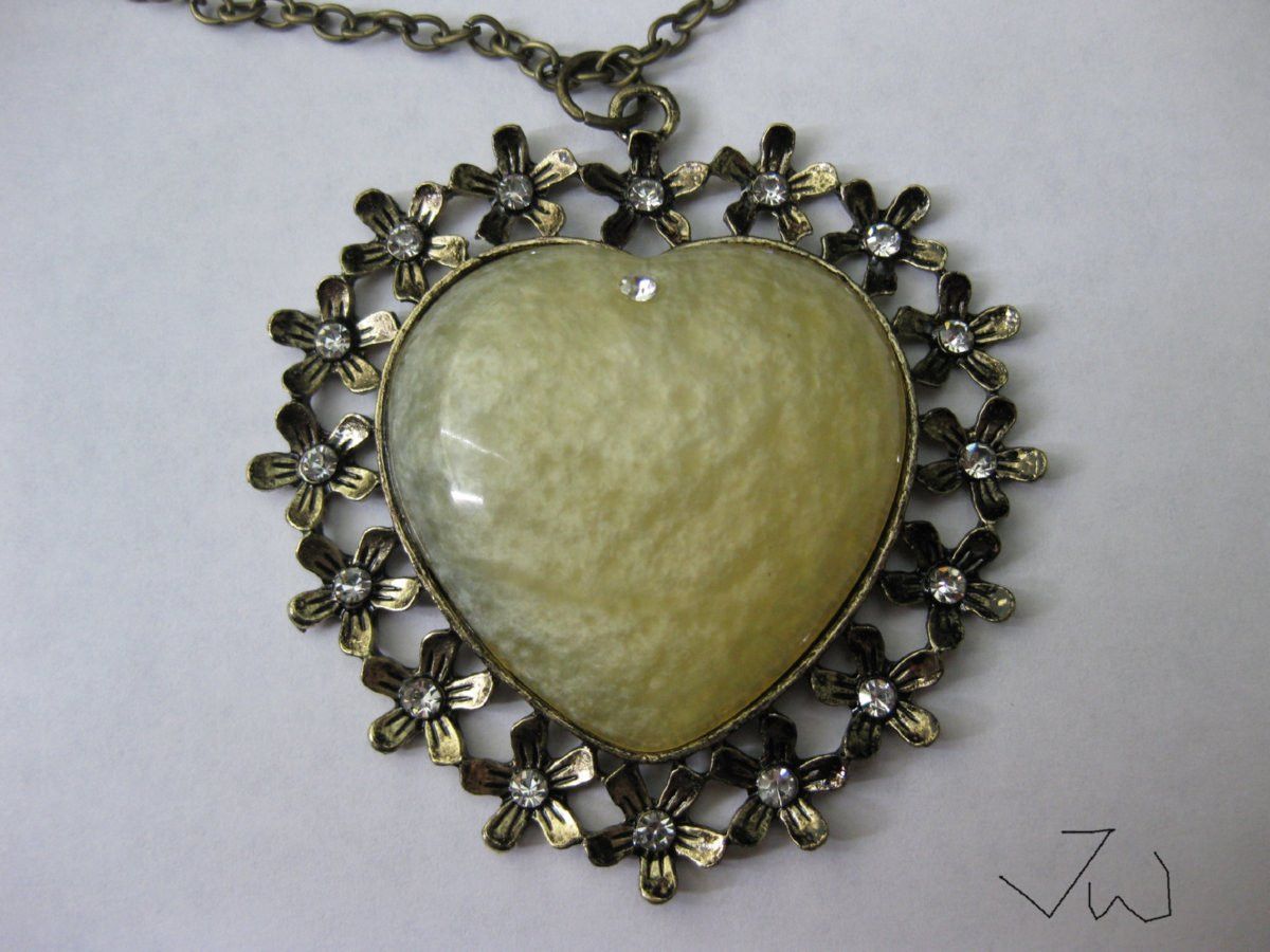 Jewelry Love Heart Bronze Pendant Chain Necklace Size ONE SIZE - 2 Thumbnail