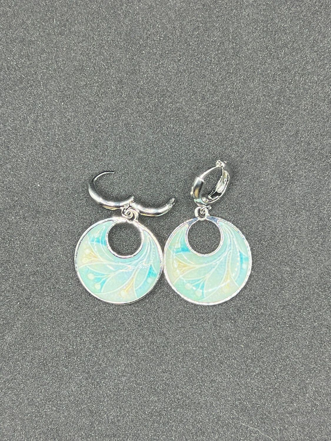 Jewelry Flower enamel painting hoop earrings Size ONE SIZE - 3 Thumbnail