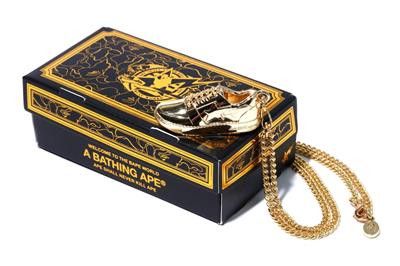 image of Bape Bapesta Necklace Gold Link Bapestas Shoes, Men's