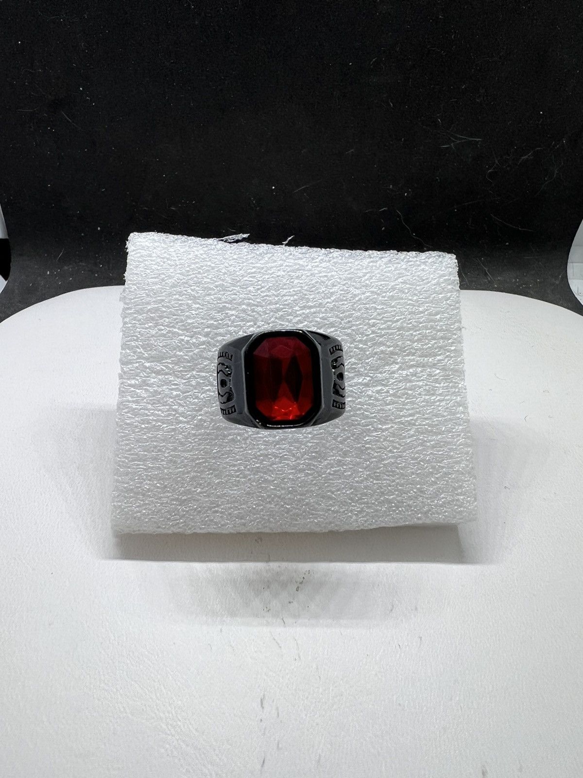 Jewelry Red CZ Tibetan Silver Black Ring - Size 9.25 Size ONE SIZE - 1 Thumbnail