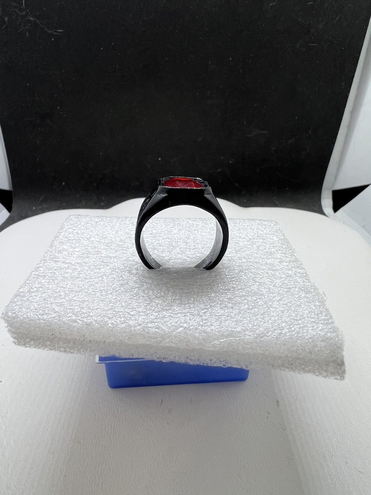 Jewelry Red CZ Tibetan Silver Black Ring - Size 9.25 Size ONE SIZE - 2 Thumbnail