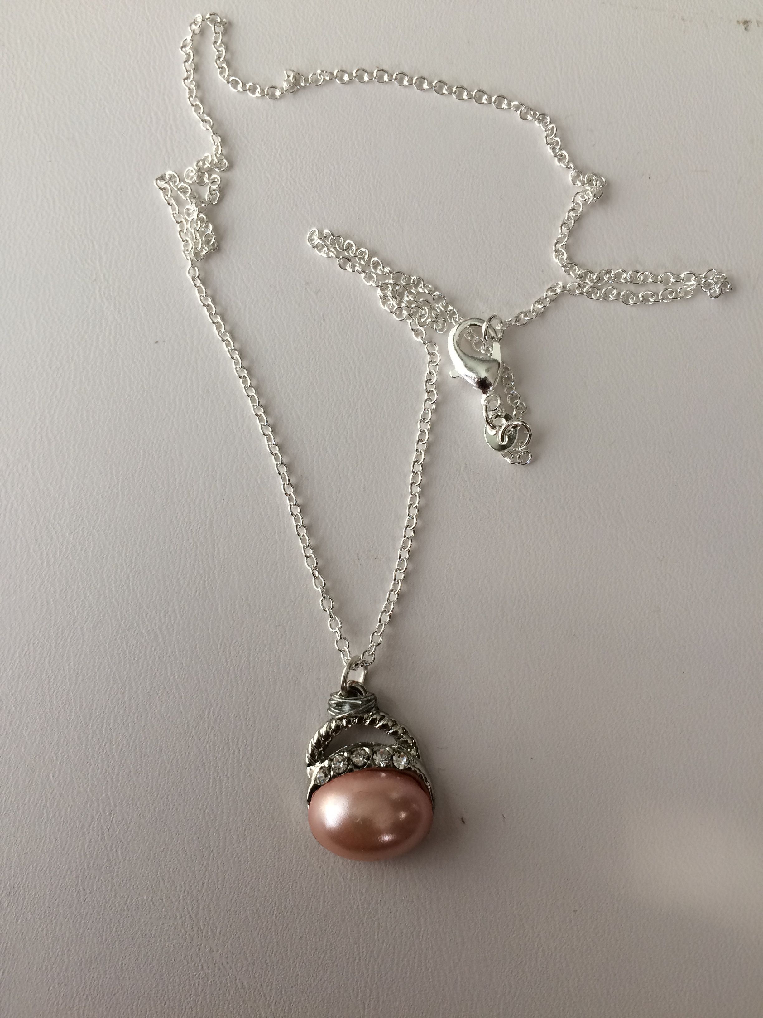 Designer Pink Seashell Chain Necklace With Czs Size ONE SIZE - 1 Thumbnail