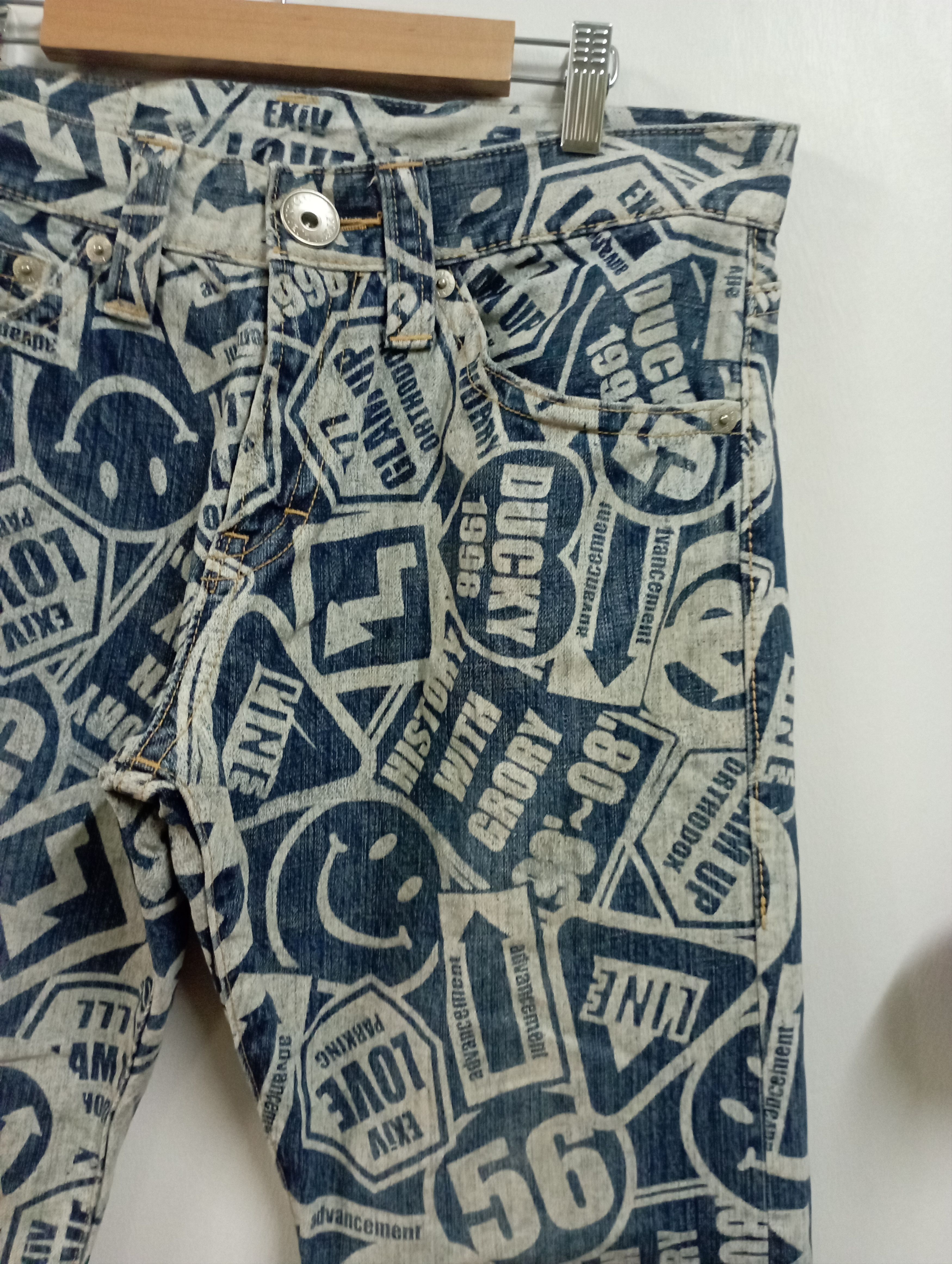 Kapital Japan Fullprinted & Smiley Like Kapital CO & LU Jeans Size US 33 - 3 Thumbnail