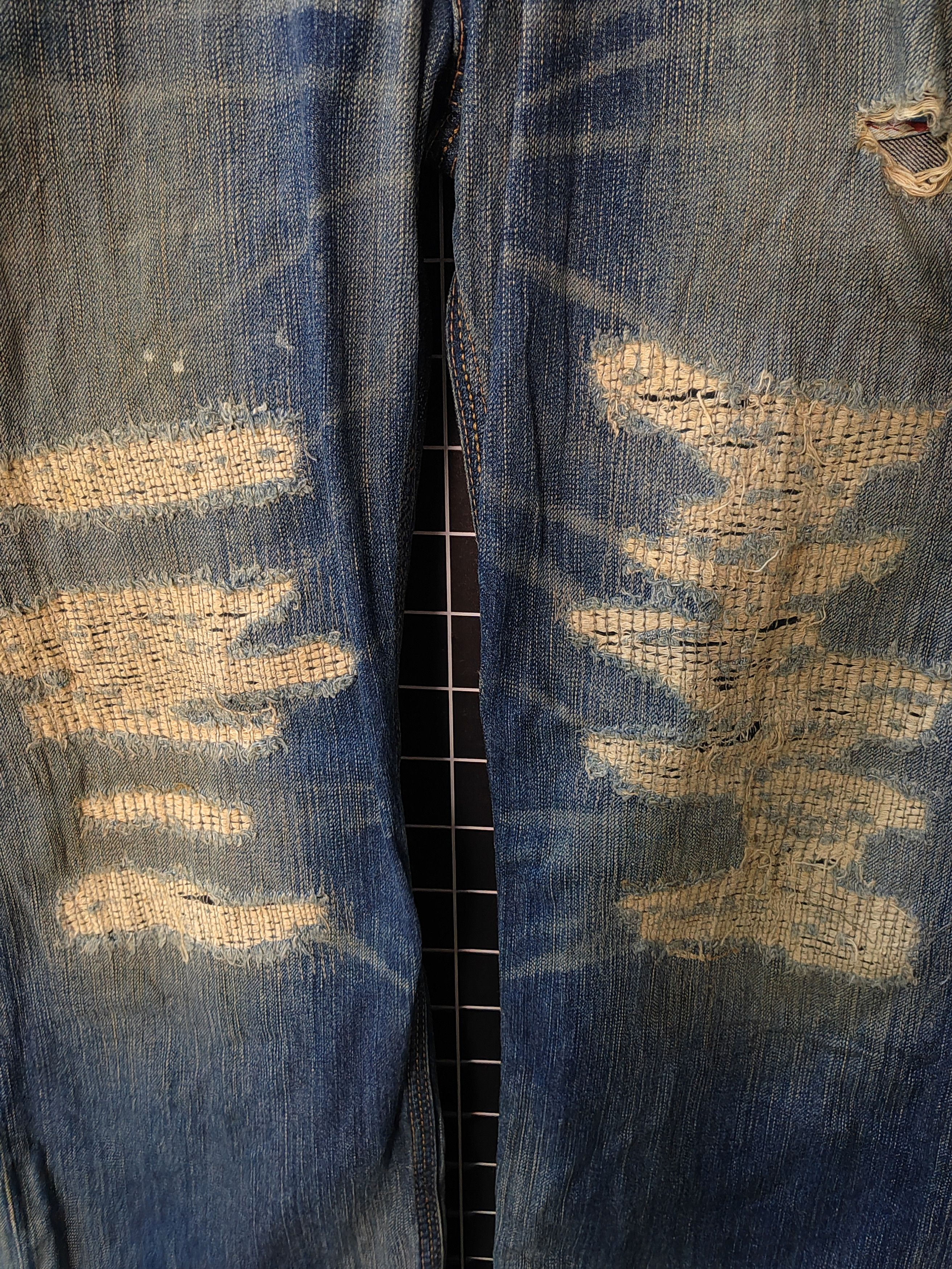 Wrangler Vintage Wrangler Boro Style Distressed Denim Jeans Size US 32 / EU 48 - 4 Thumbnail