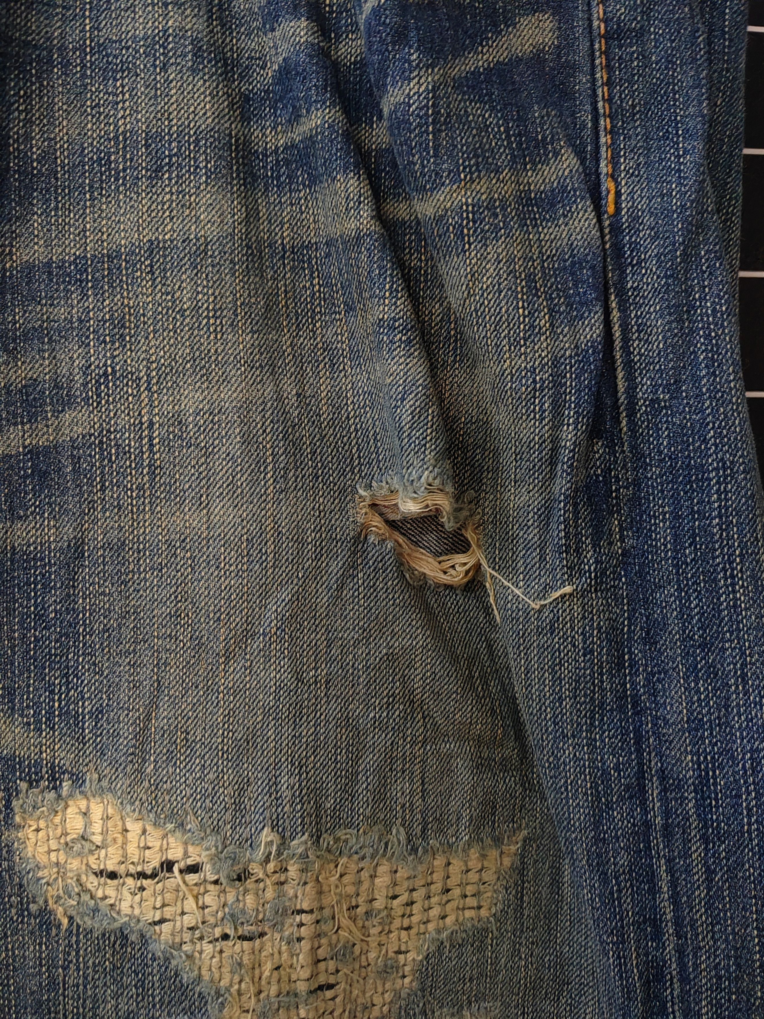 Wrangler Vintage Wrangler Boro Style Distressed Denim Jeans Size US 32 / EU 48 - 3 Thumbnail