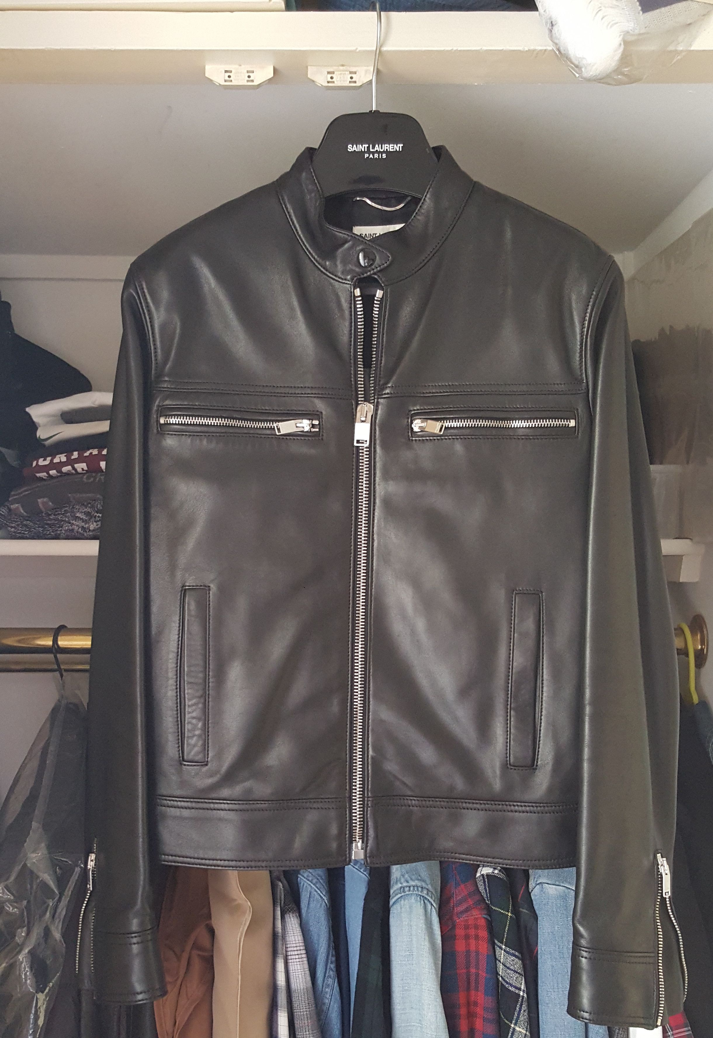 Saint Laurent Paris Lambskin Cafe Racer Jacket sz48 | Grailed