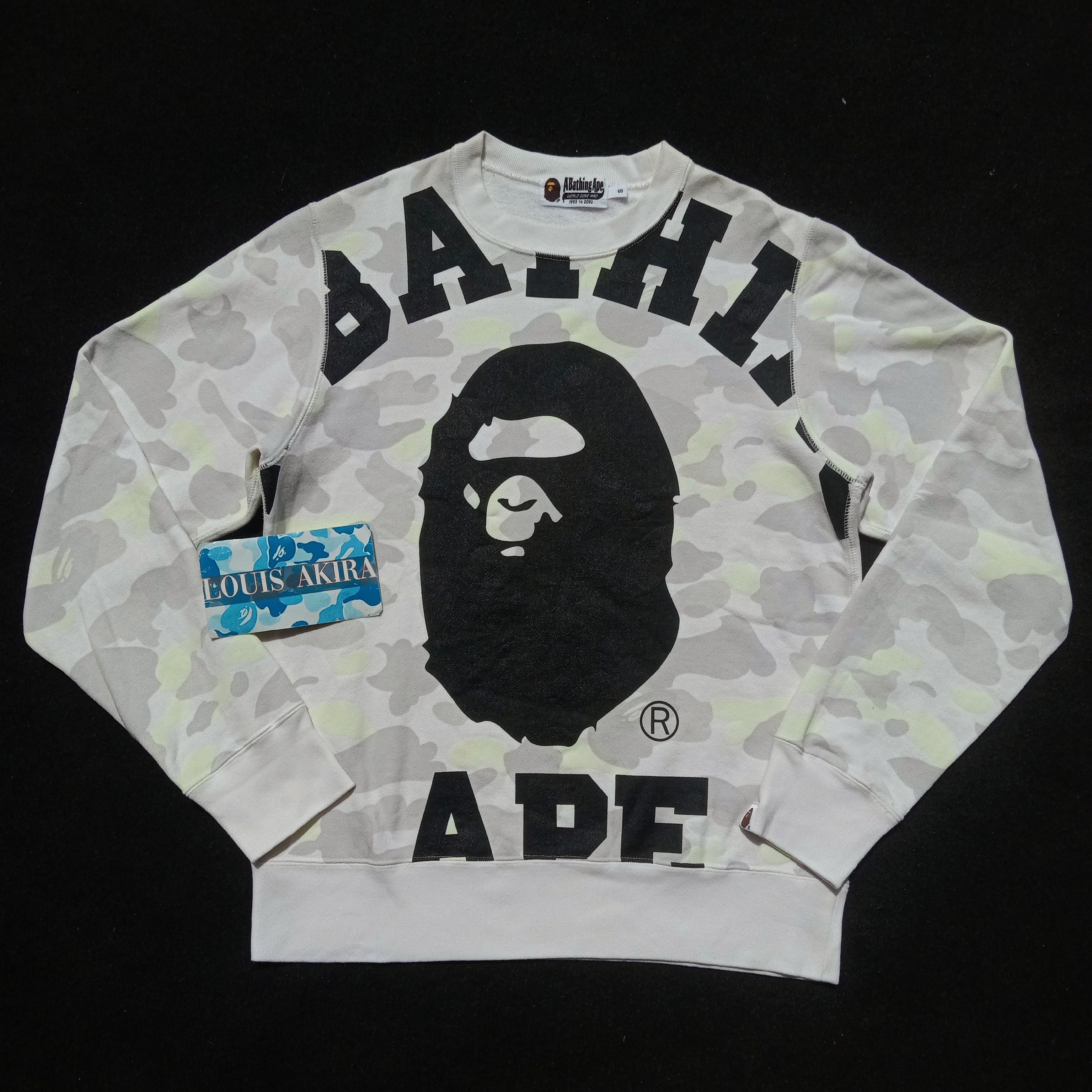 image of Bape 2016 City Camo Big College Crewneck in White, Men's (Size Small)