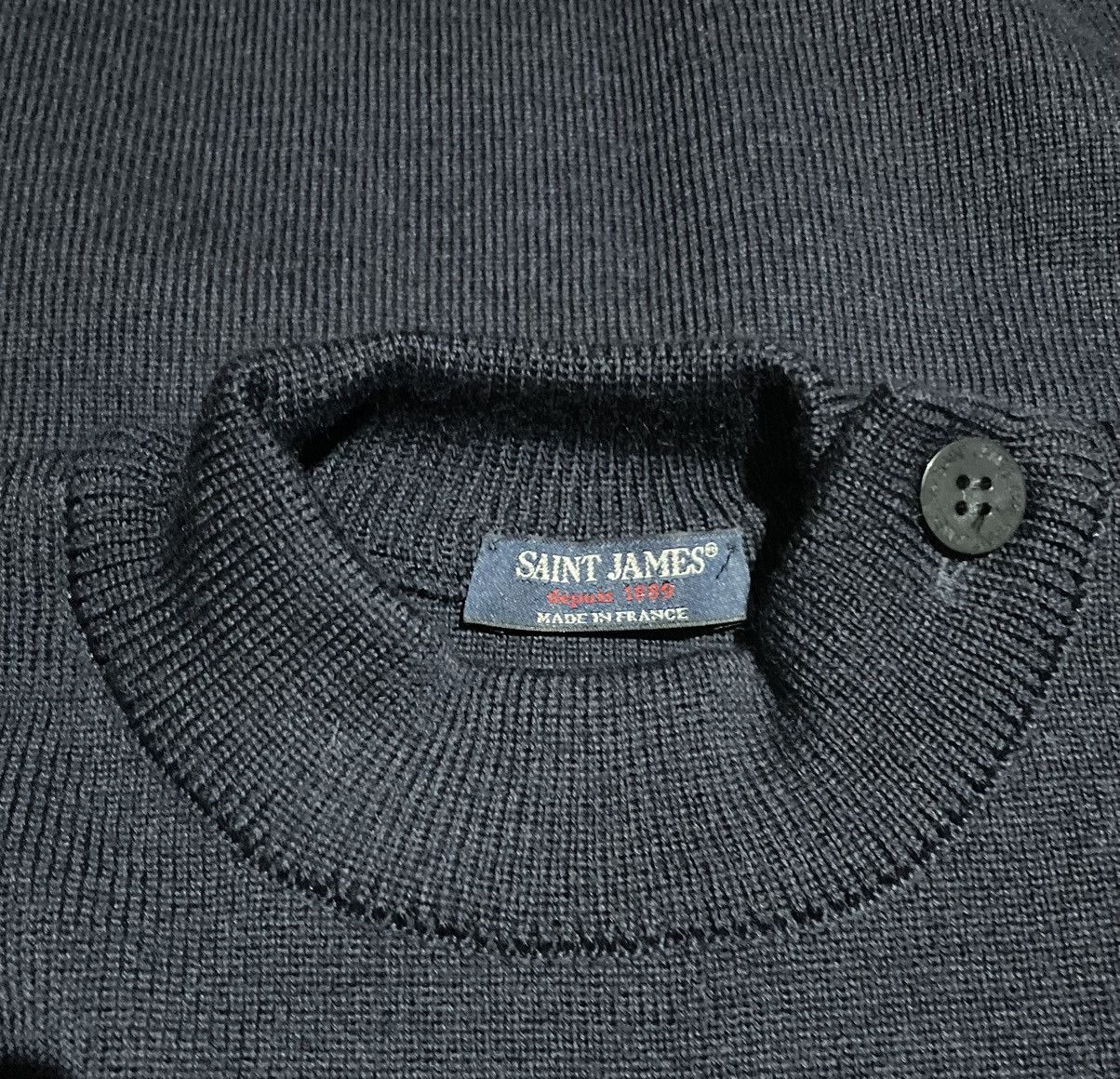 Saint James Wool Mock Neck Sweater With Shoulder Button Detail Size US M / EU 48-50 / 2 - 7 Thumbnail
