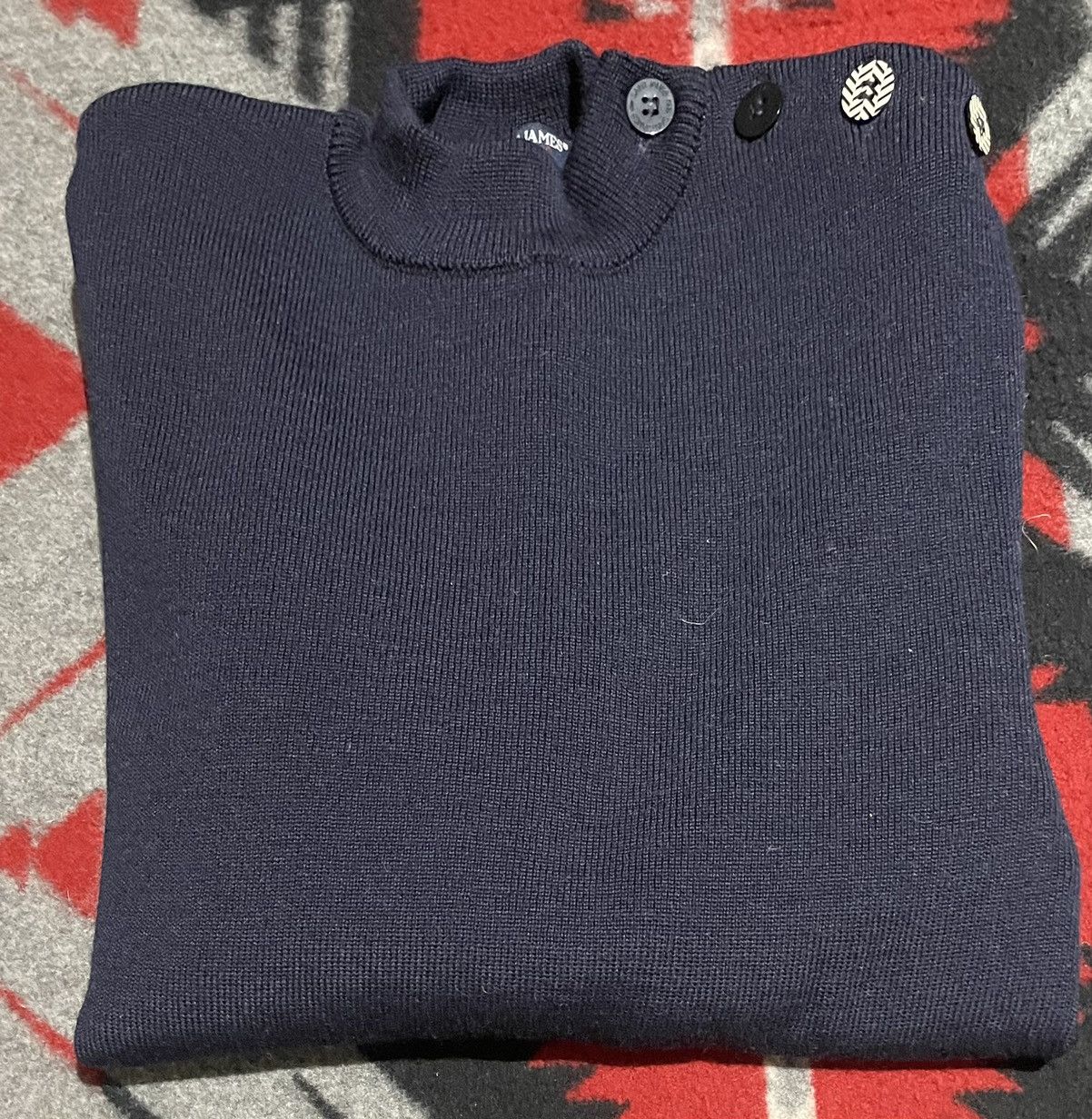 Saint James Wool Mock Neck Sweater With Shoulder Button Detail Size US M / EU 48-50 / 2 - 2 Thumbnail