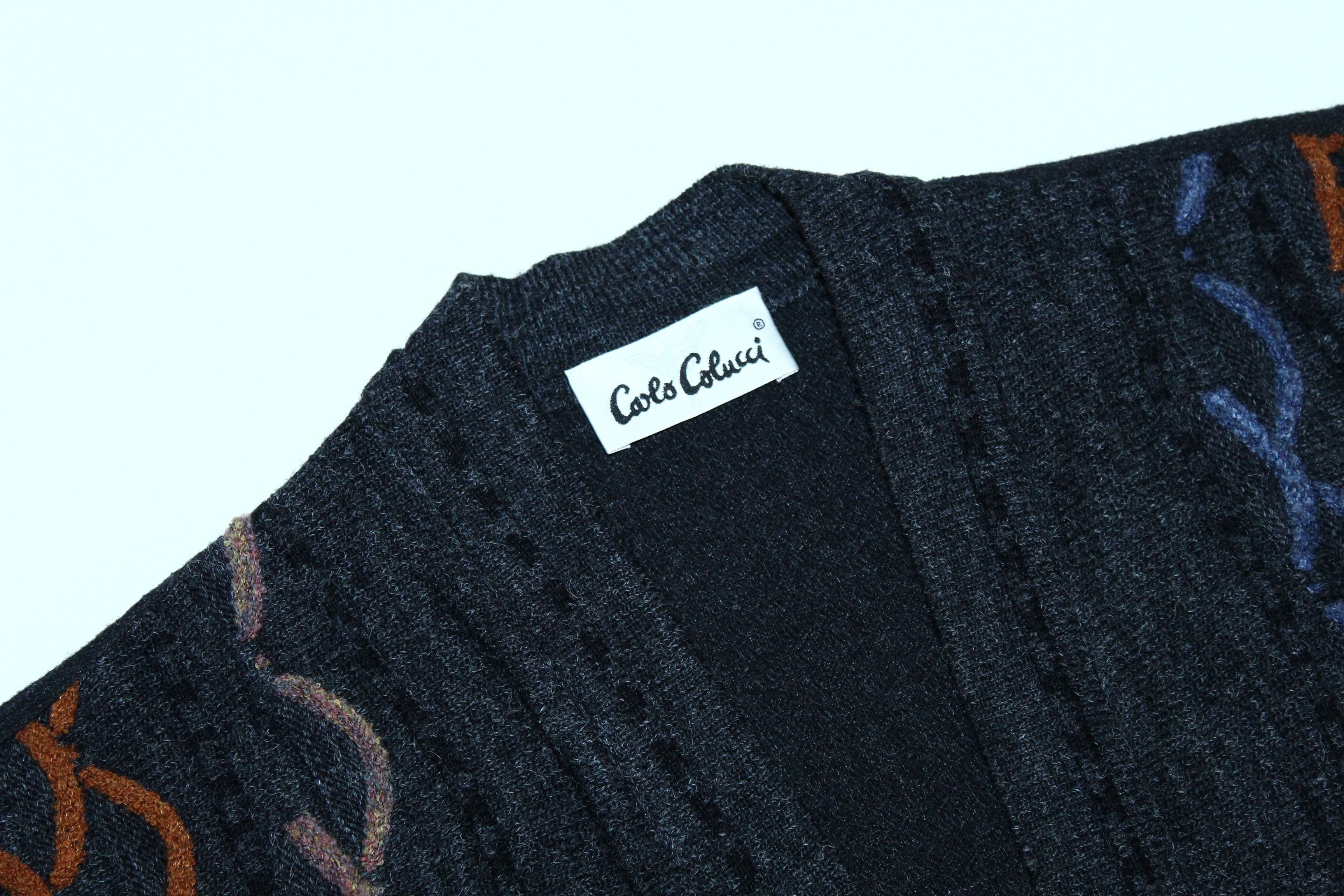 Carlo Colucci 🔥 VTG 🔥 Carlo Colucci Chunky Knit Cardigan. Coogi Style Size US XXL / EU 58 / 5 - 5 Thumbnail