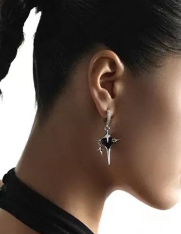 Jewelry Black Heart Stone Earrings Size ONE SIZE - 3 Thumbnail
