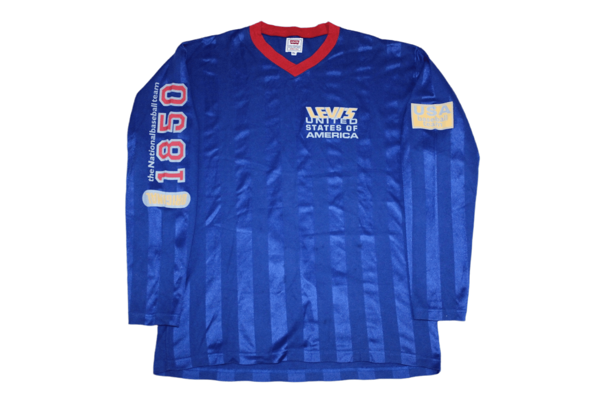 Levi's RARE🔥 Levi's USA Baseball Team Jersey. Italian Made Size US XL / EU 56 / 4 - 1 Thumbnail