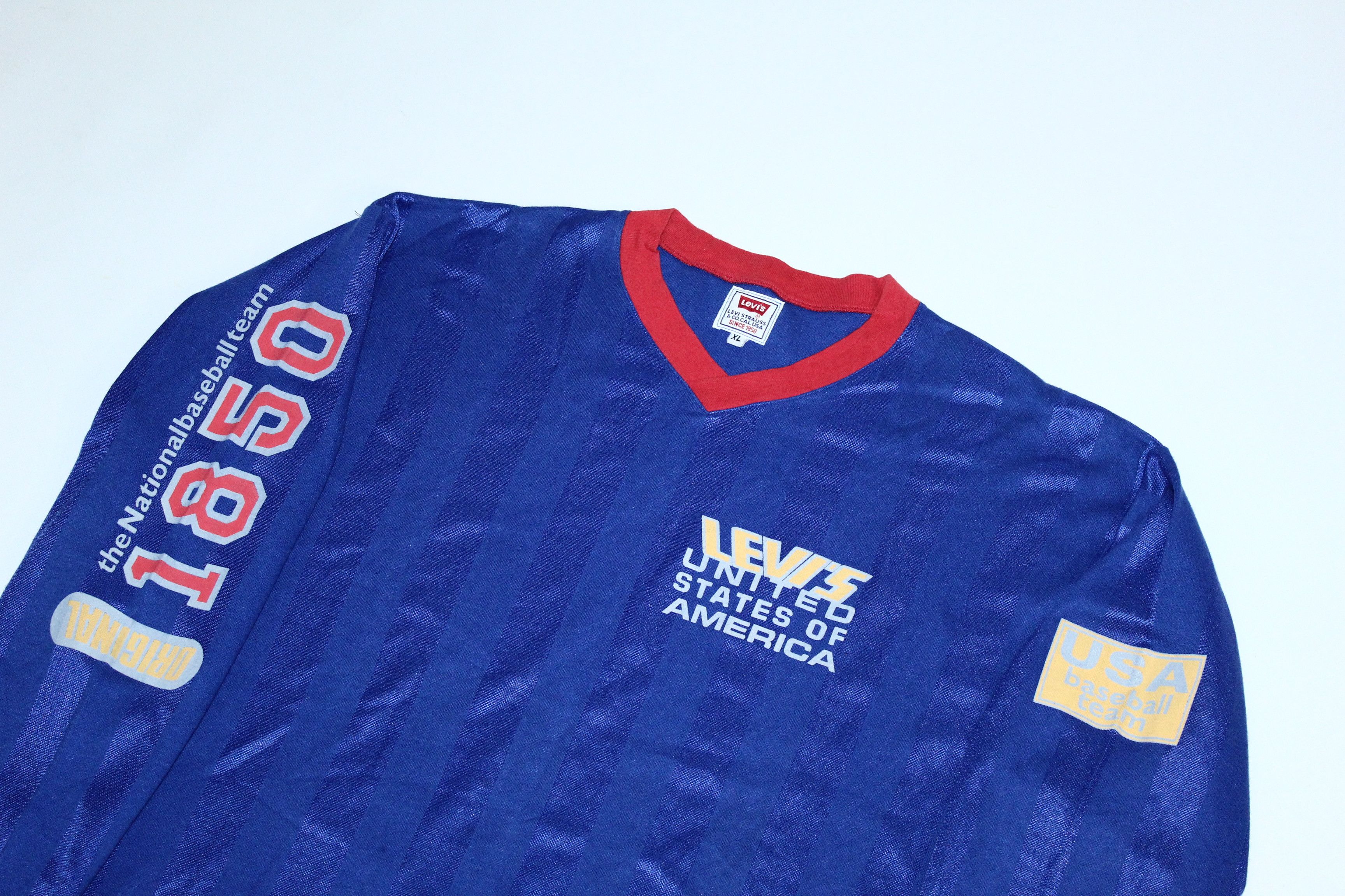 Levi's RARE🔥 Levi's USA Baseball Team Jersey. Italian Made Size US XL / EU 56 / 4 - 3 Thumbnail
