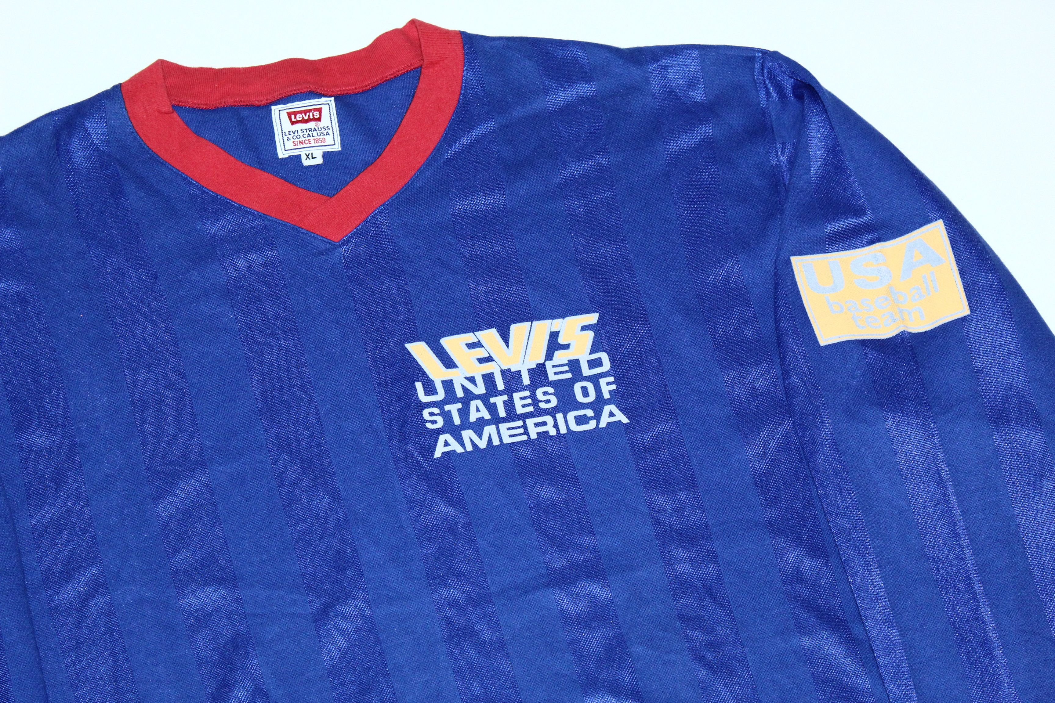 Levi's RARE🔥 Levi's USA Baseball Team Jersey. Italian Made Size US XL / EU 56 / 4 - 5 Thumbnail