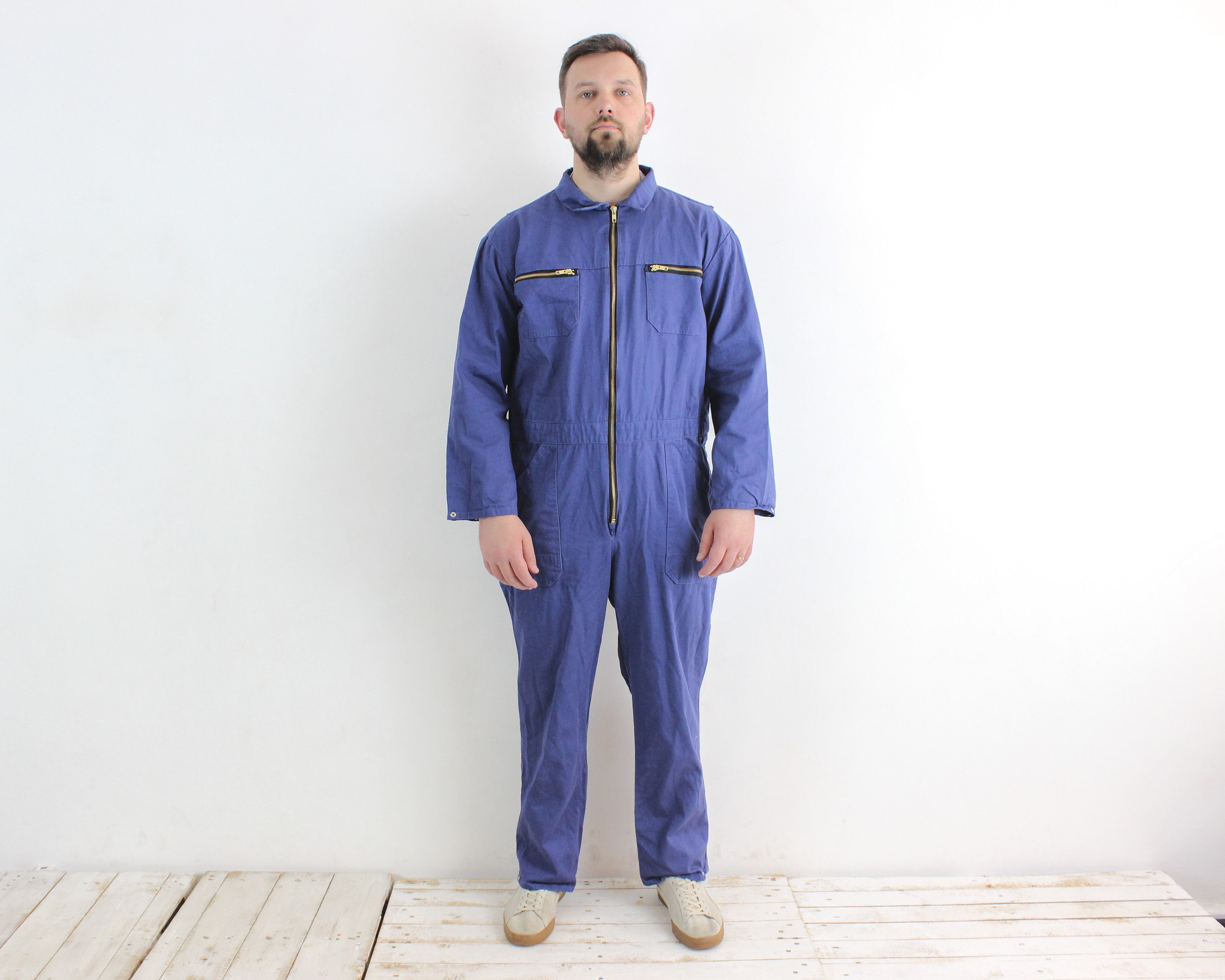 image of Vintage Sanfor Work Jumpsuit Overalls Boilersuit Coverall Utility in Blue, Men's (Size 38)