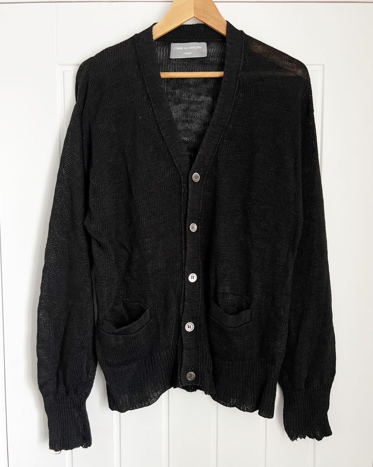 Comme des Garcons CDGH 1990s Loose Gauge Grunge Knit Cardigan | Grailed