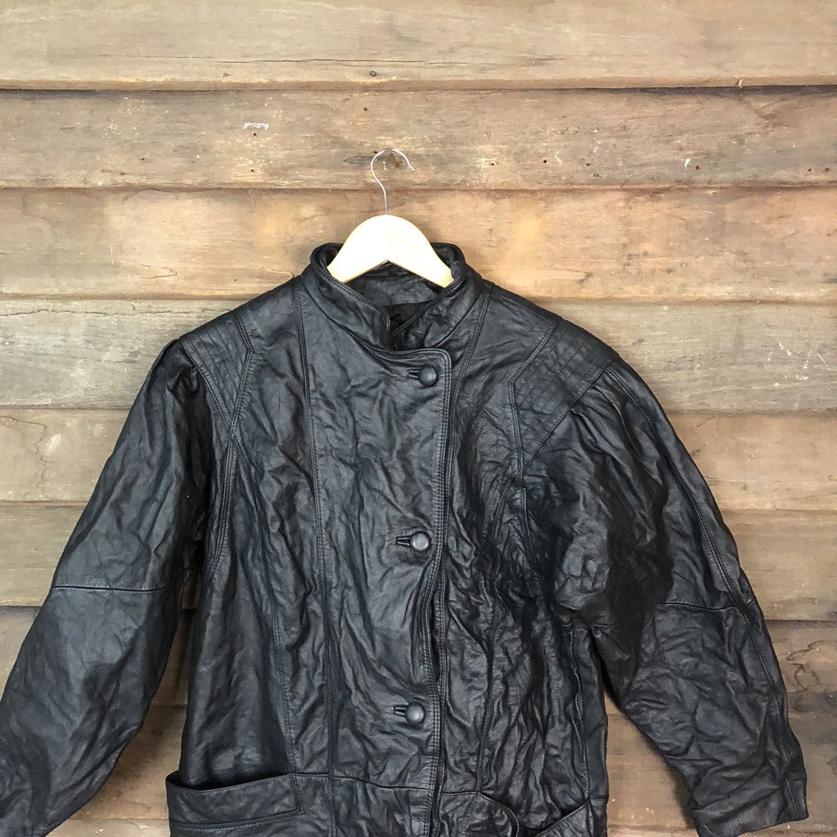 Japanese Brand Japanese Brand Black Leather Jacket vintage #7088 Size US S / EU 44-46 / 1 - 2 Thumbnail