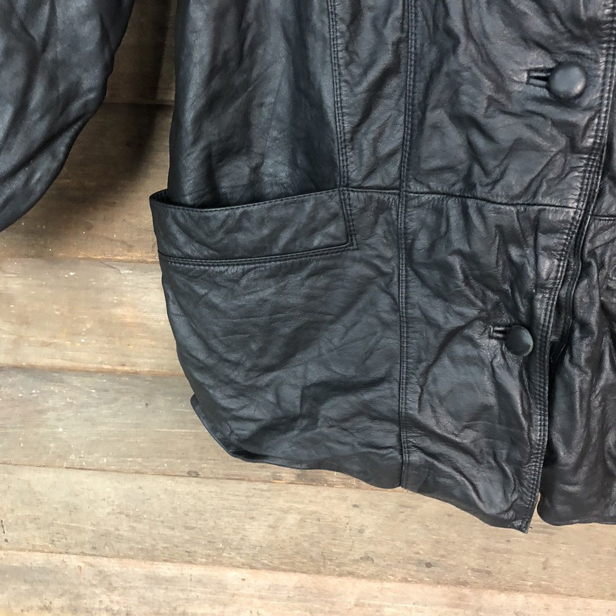 Japanese Brand Japanese Brand Black Leather Jacket vintage #7088 Size US S / EU 44-46 / 1 - 6 Thumbnail