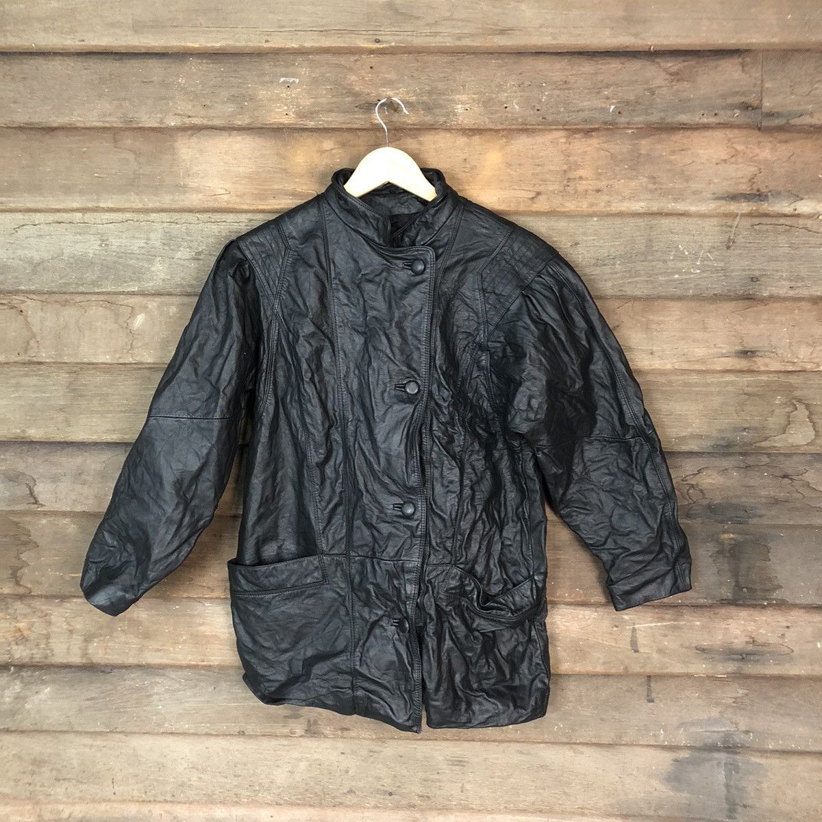 Japanese Brand Japanese Brand Black Leather Jacket vintage #7088 Size US S / EU 44-46 / 1 - 1 Thumbnail