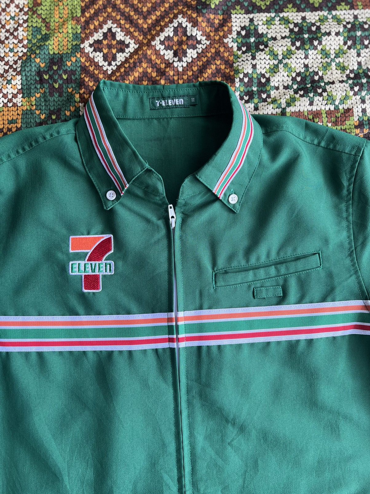 Japanese Brand × Vintage Vintage 7 Eleven Worker Zipper Jacket Size M / US 6-8 / IT 42-44 - 3 Thumbnail