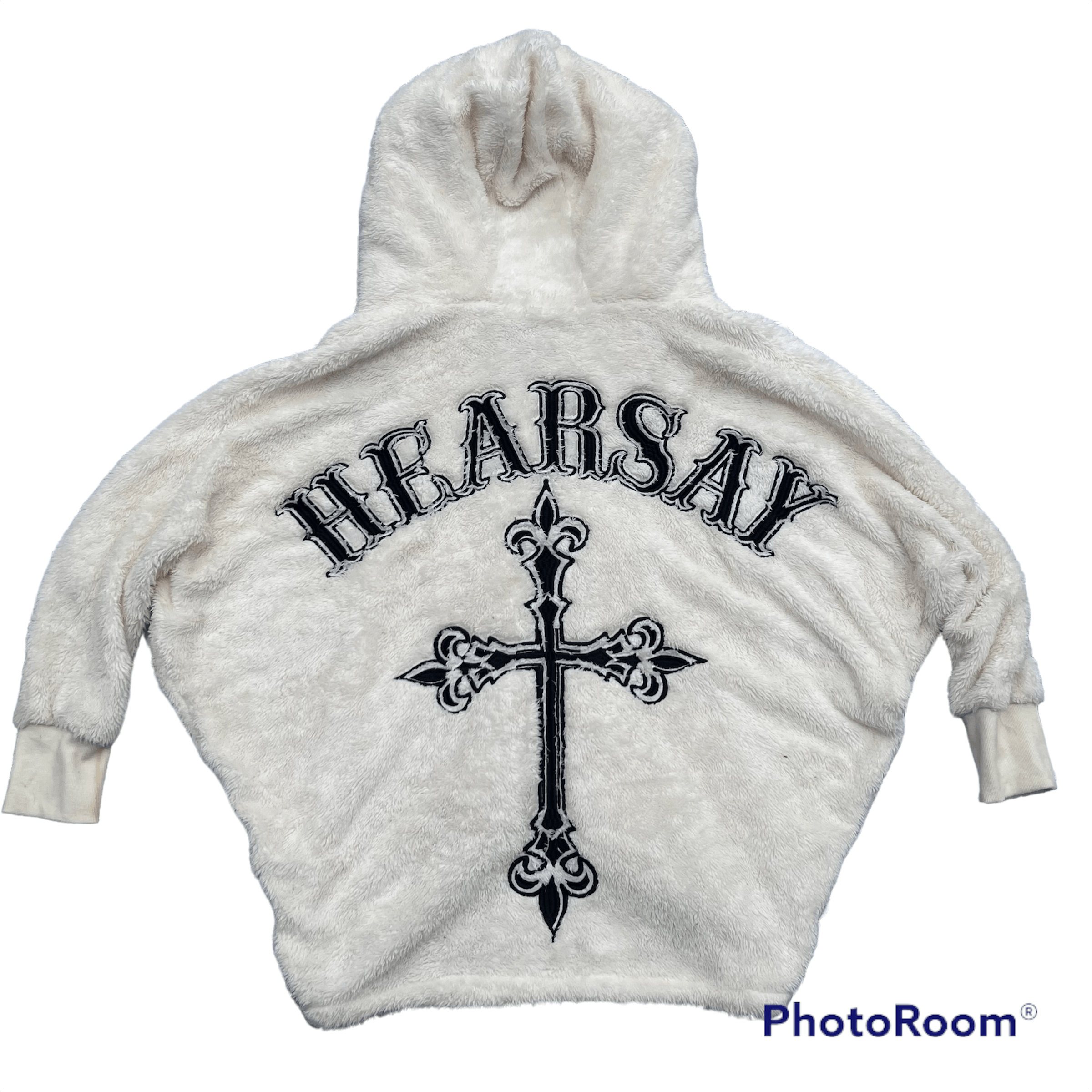 image of Jacket Hoodie Ghost Of Harlem Big Back “ Hearsay “ Cross in White, Women's