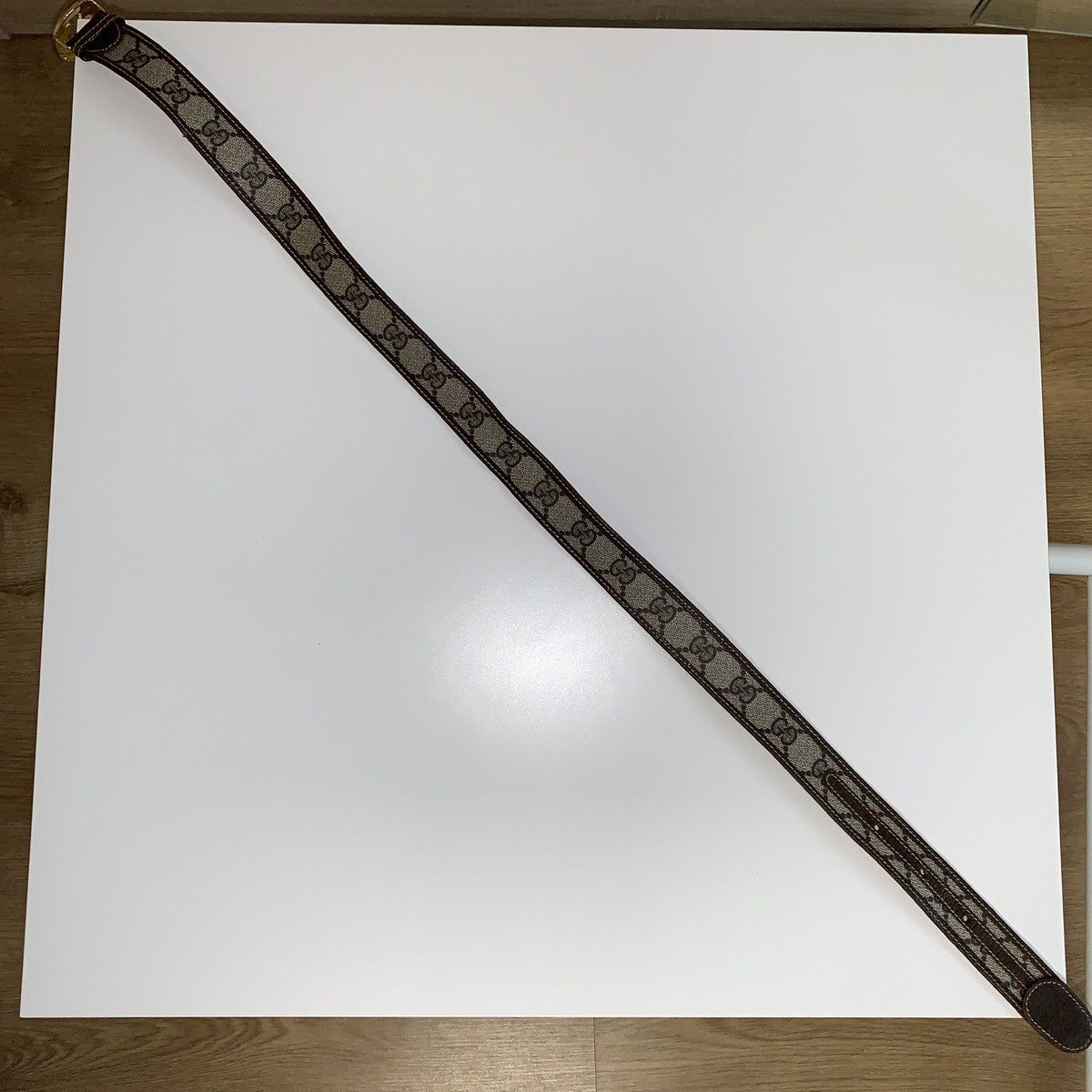 Vintage Gucci Monogram GG Gold Buckle belt XS-S