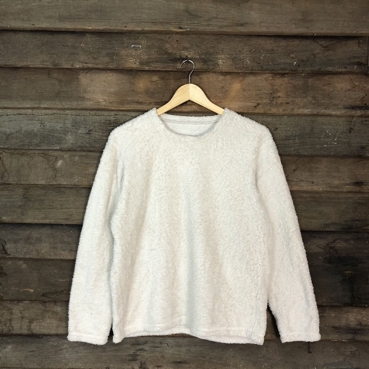 Homespun Knitwear D Japan White fleece Soft Fur Shag Shaggy Knitwear #c1177 Size M / US 6-8 / IT 42-44 - 1 Thumbnail