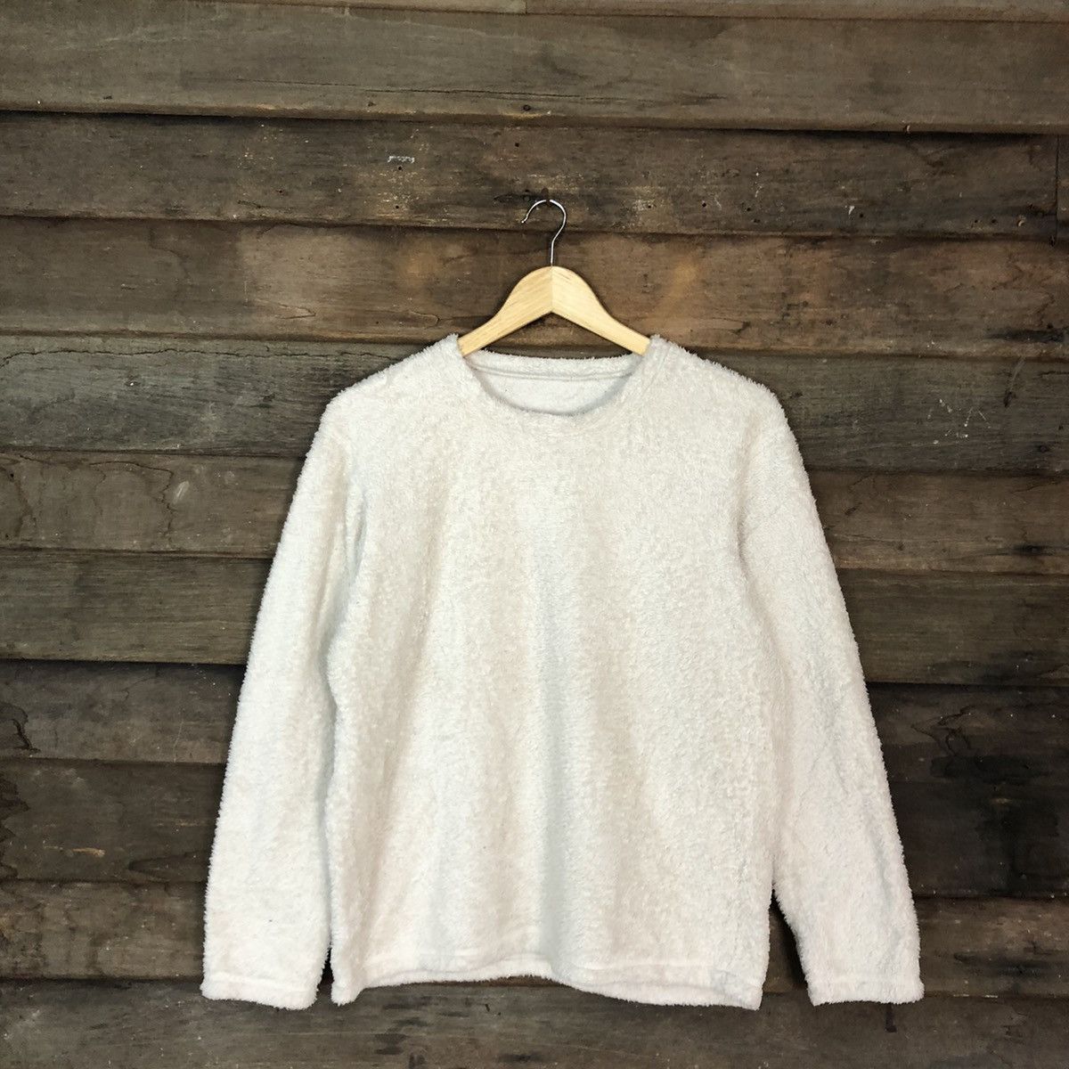 Homespun Knitwear D Japan White fleece Soft Fur Shag Shaggy Knitwear #c1177 Size M / US 6-8 / IT 42-44 - 3 Thumbnail