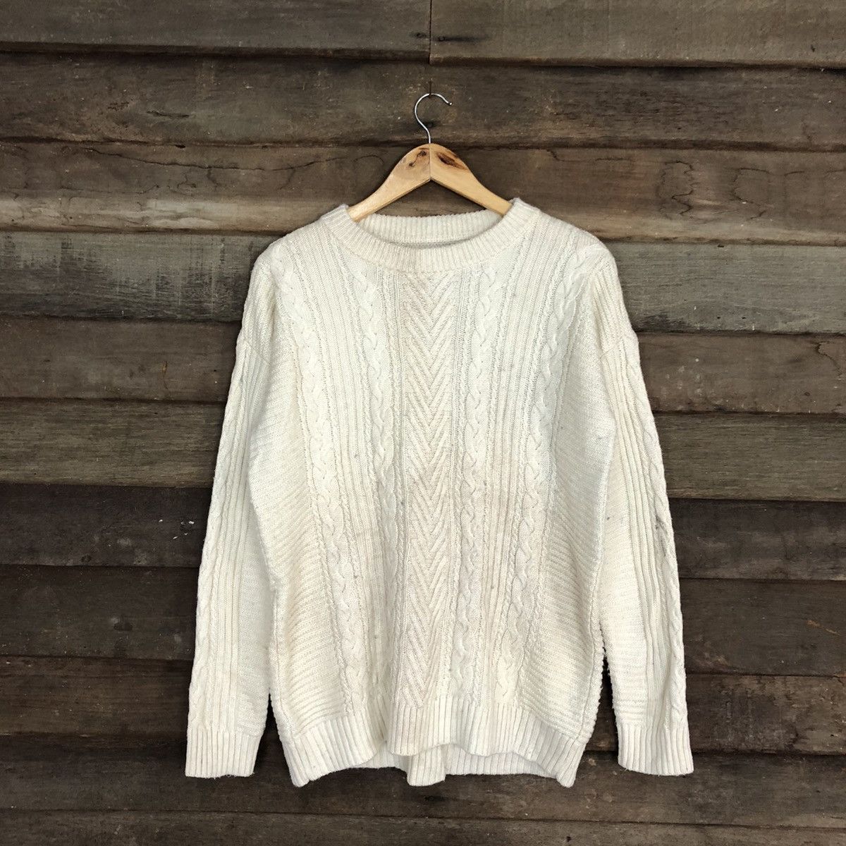 Vintage D Uniqlo Cream Knitwear vintage #c1178 Size US M / EU 48-50 / 2 - 1 Thumbnail