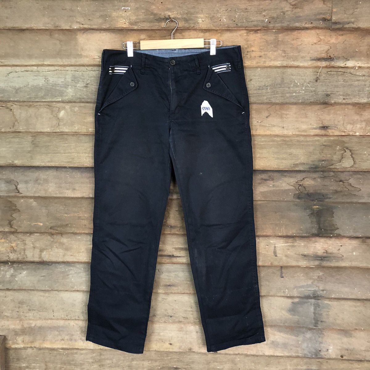 Japanese Brand Japanese Brand Dark Blue vintage Cropped Pants #5581 Size US 31 - 1 Thumbnail