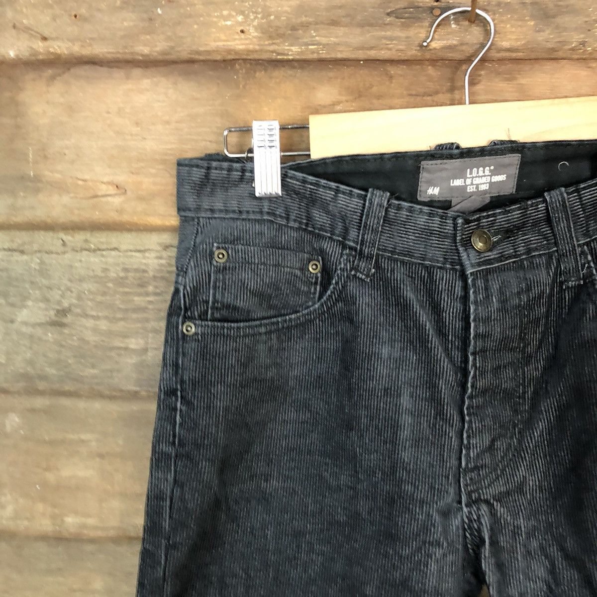 H&M H&M Black Corduroy vintage Black Casual Pants #5585 Size 27" / US 4 / IT 40 - 4 Thumbnail