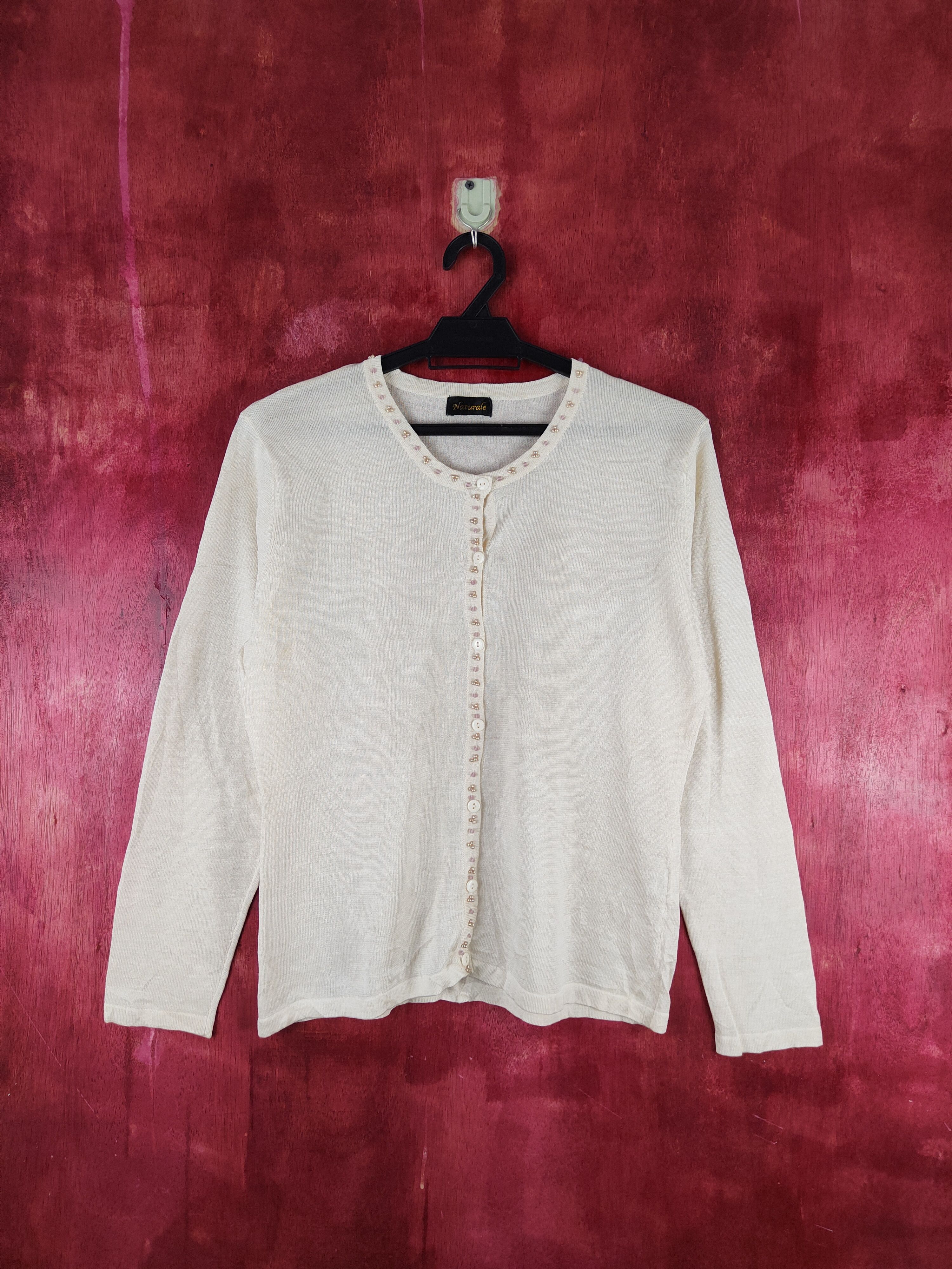 Japanese Brand Naturale Ivory Cardigan vintage knitwear #S895 Size S / US 4 / IT 40 - 1 Thumbnail