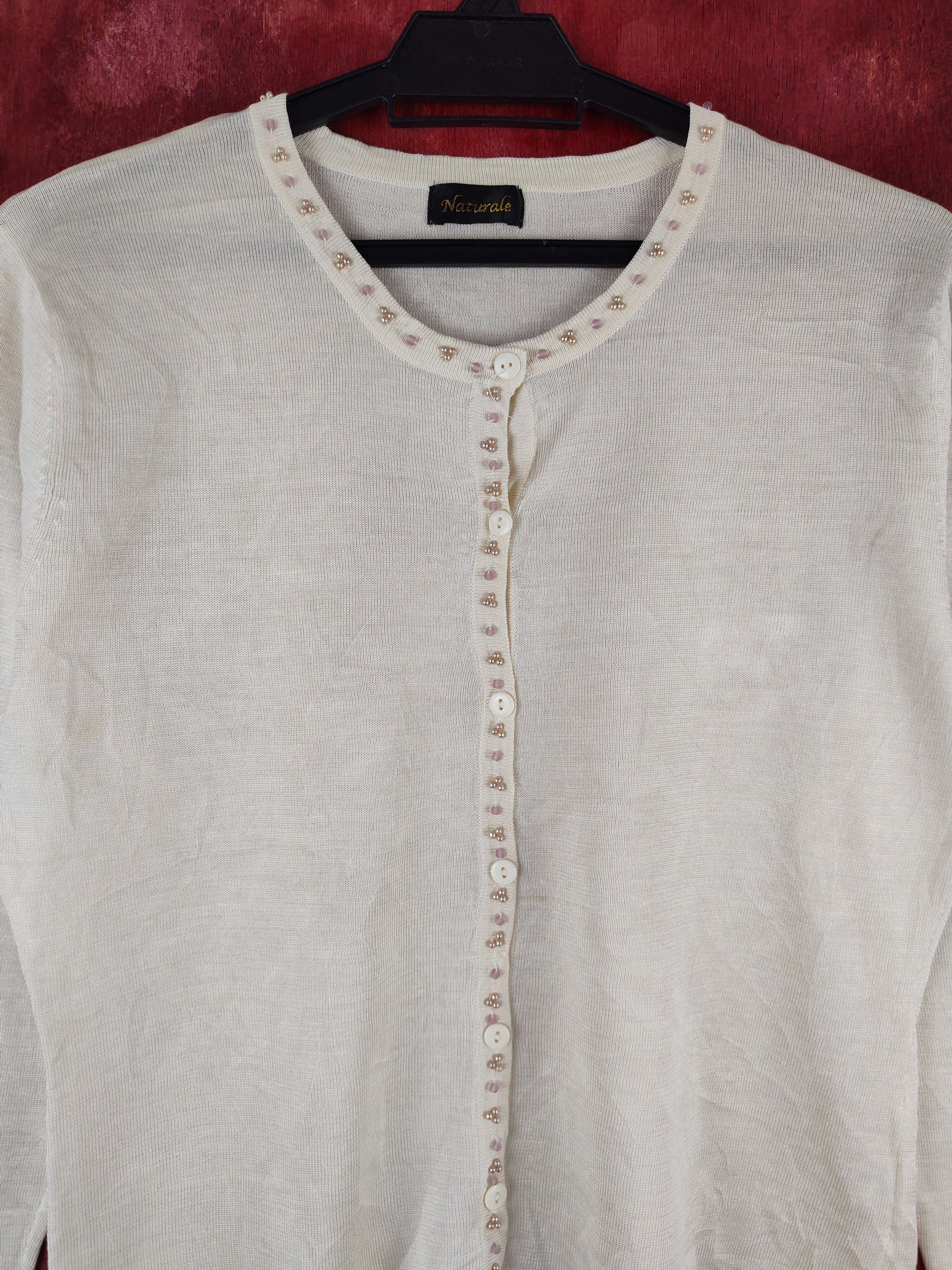Japanese Brand Naturale Ivory Cardigan vintage knitwear #S895 Size S / US 4 / IT 40 - 2 Thumbnail