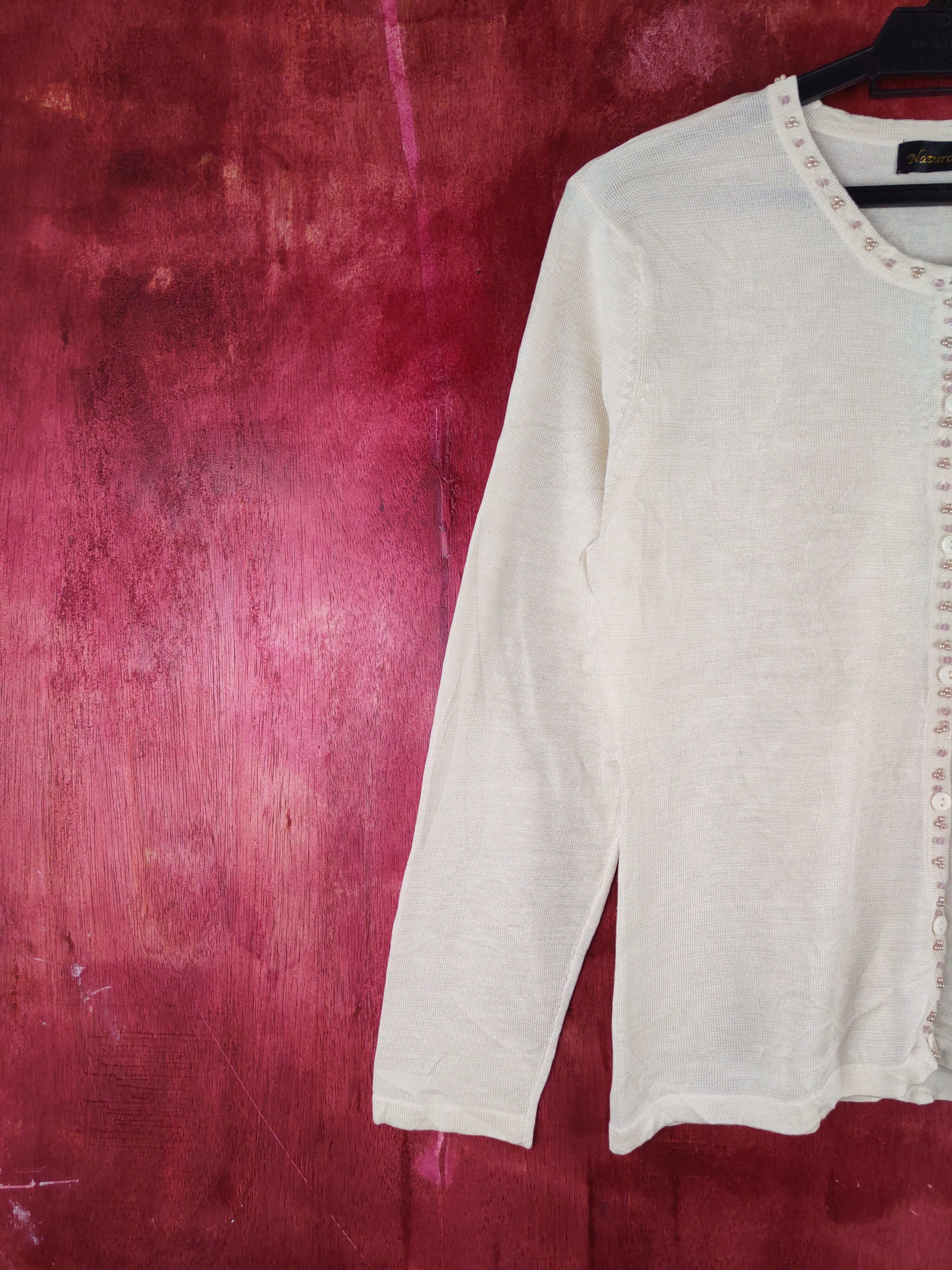 Japanese Brand Naturale Ivory Cardigan vintage knitwear #S895 Size S / US 4 / IT 40 - 3 Thumbnail