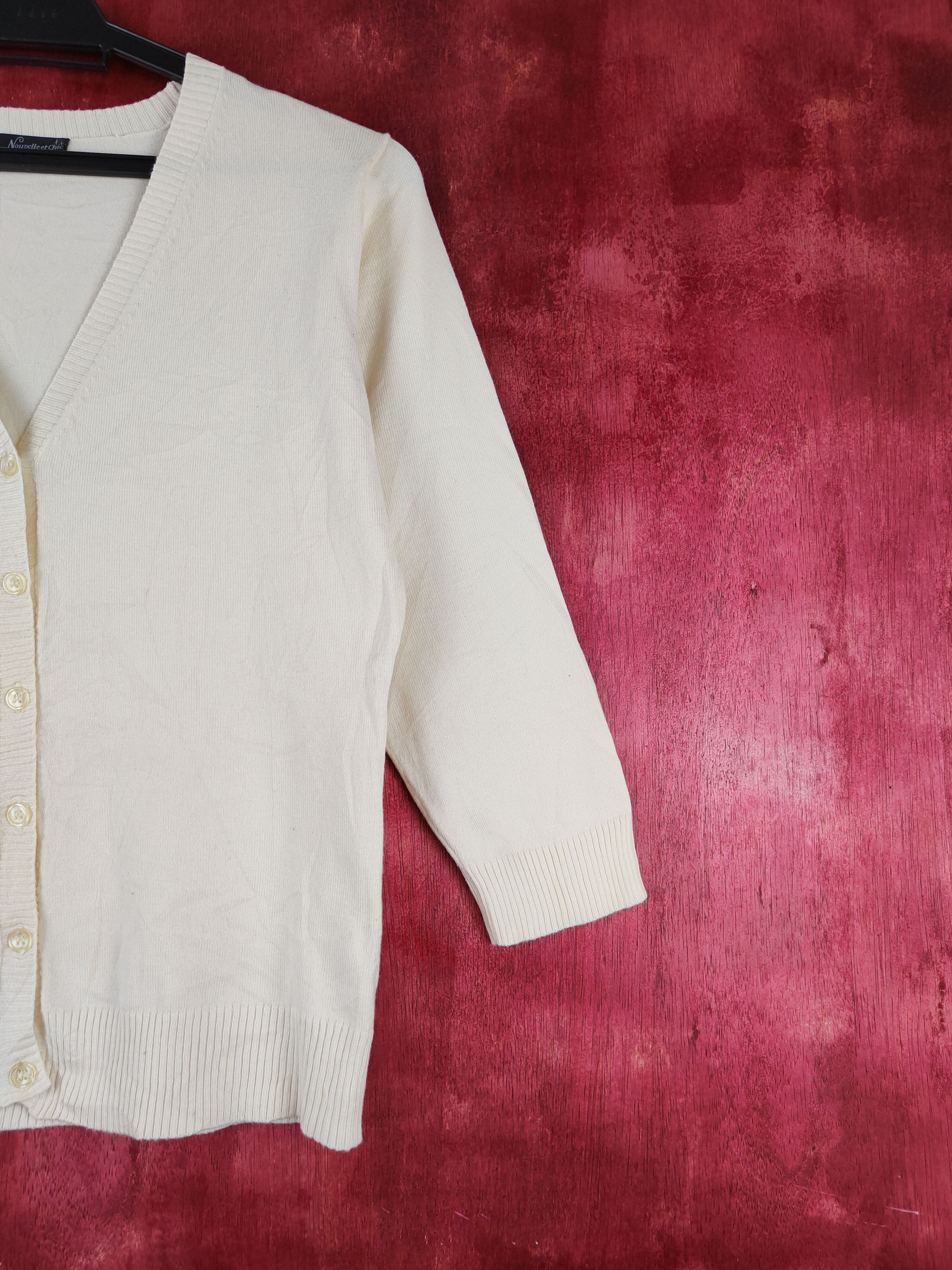 Vintage Nouvelle et Chic Cream Cardigan vintage #S933 Size S / US 4 / IT 40 - 5 Thumbnail