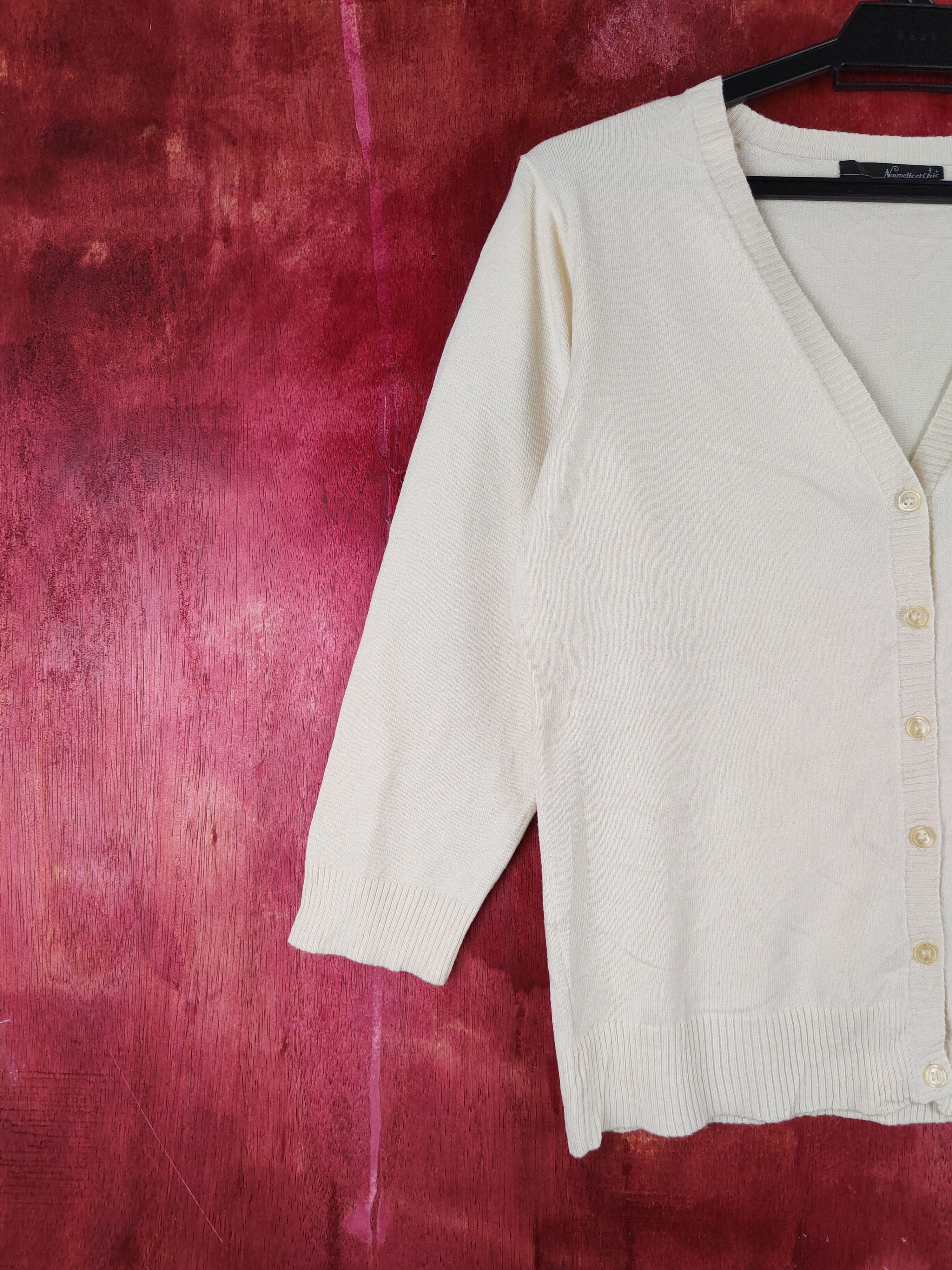 Vintage Nouvelle et Chic Cream Cardigan vintage #S933 Size S / US 4 / IT 40 - 3 Thumbnail