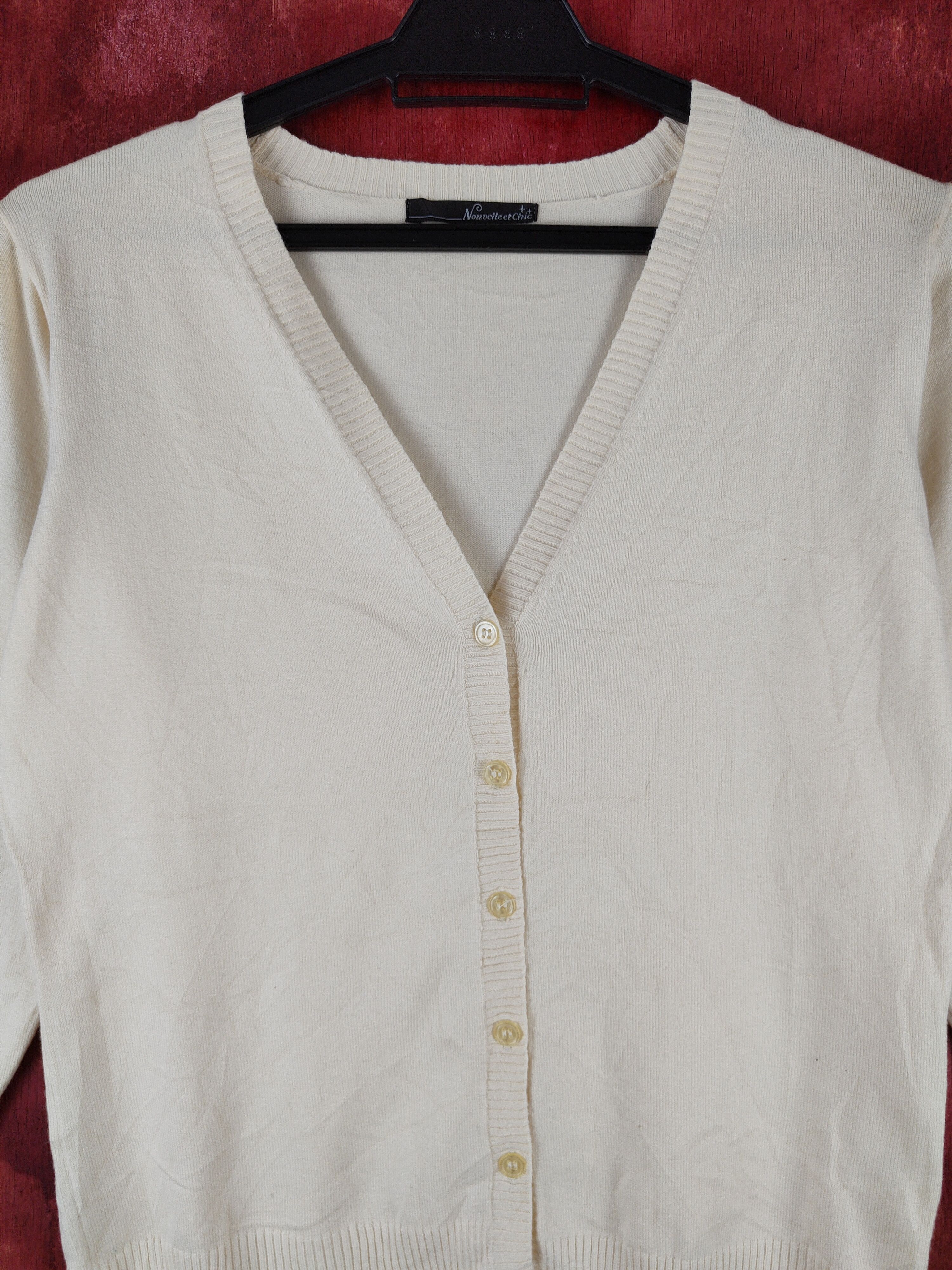 Vintage Nouvelle et Chic Cream Cardigan vintage #S933 Size S / US 4 / IT 40 - 2 Thumbnail