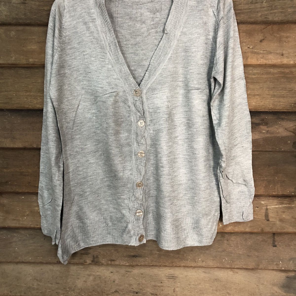Japanese Brand Rutielal Grey Cardigan Knitwear vintage #7221 Size M / US 6-8 / IT 42-44 - 3 Thumbnail