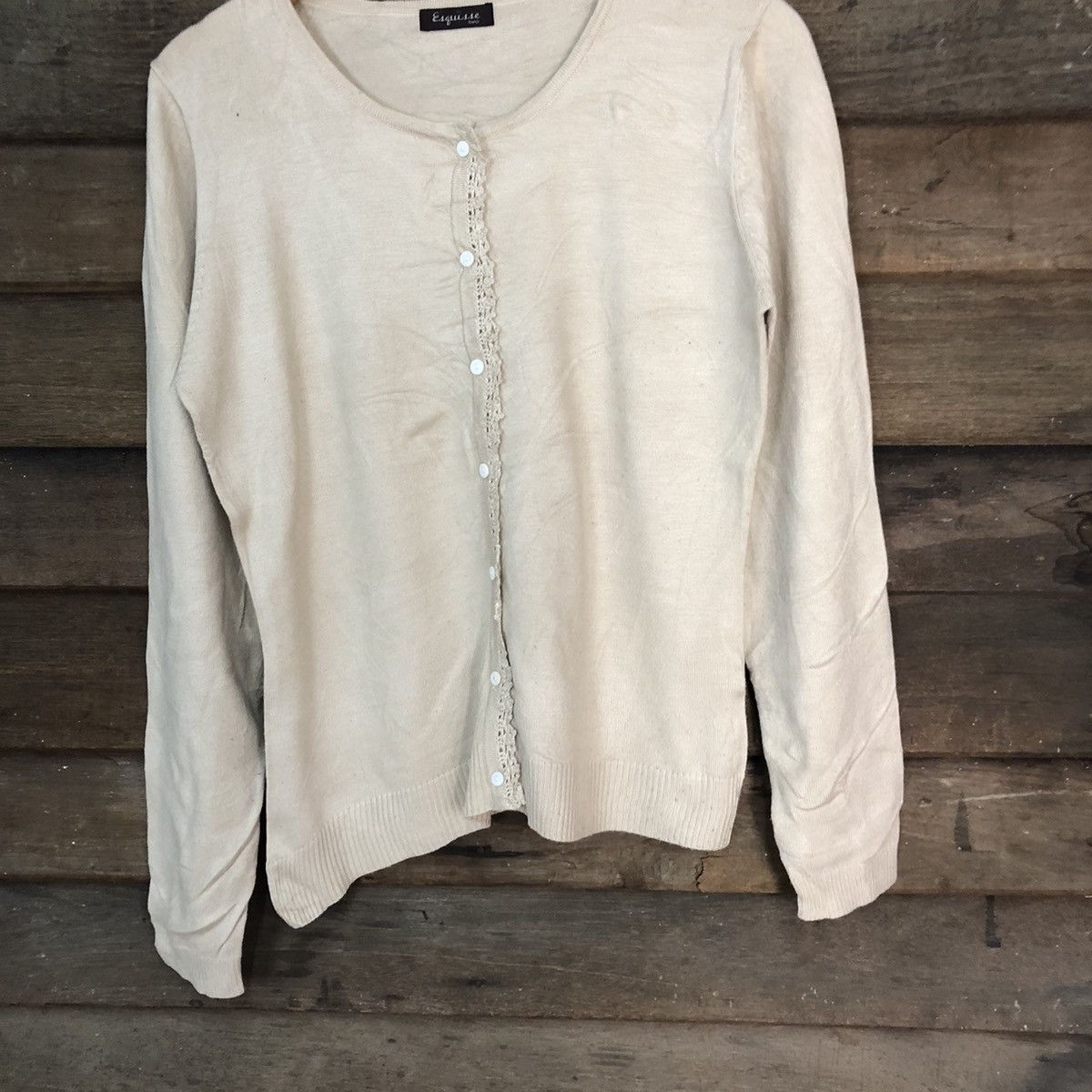 Japanese Brand Esgusse Brown Patterned Cardigan vintage #7222 Size M / US 6-8 / IT 42-44 - 3 Thumbnail