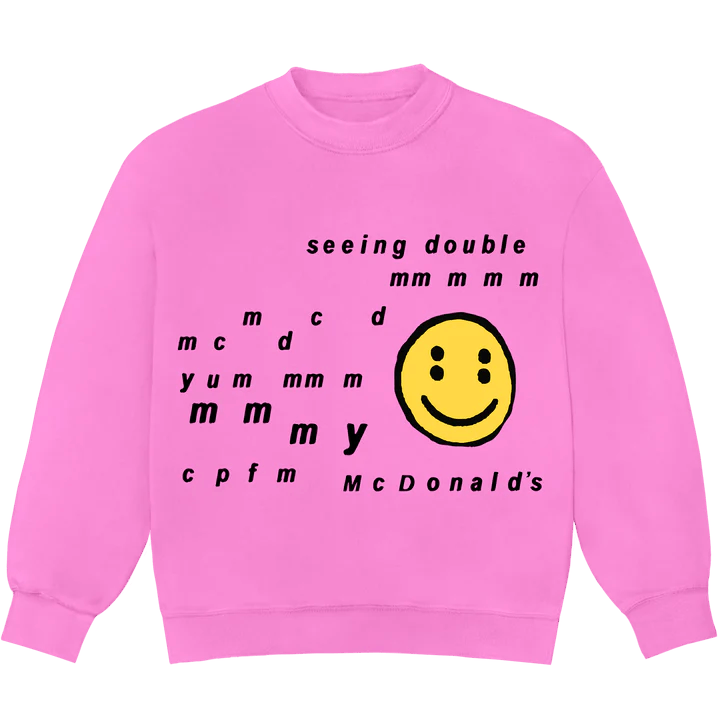 image of Cpfm X Mcdonald's Seeing Double Crewneck Pink, Men's (Size Small)