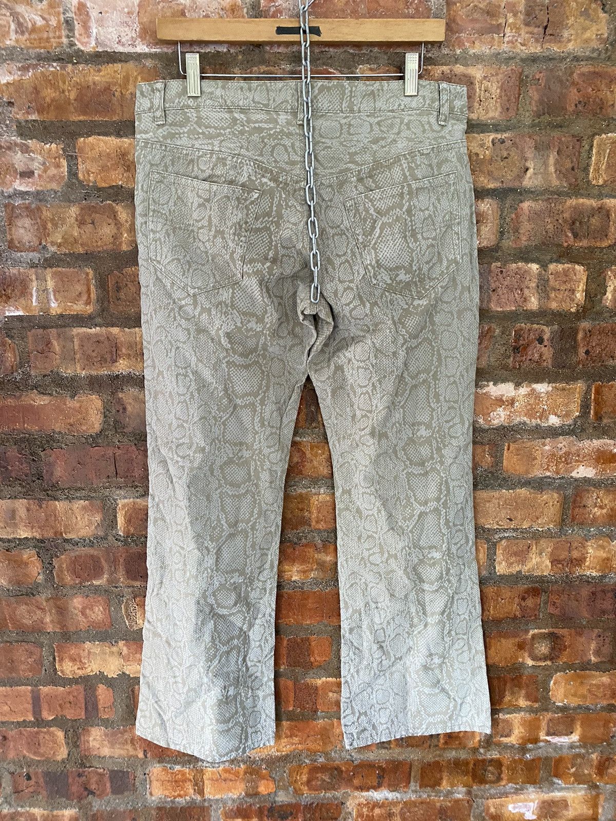 Katharine Hamnett London 1990s PYTHON snake print flare pants Size US 34 / EU 50 - 7 Thumbnail